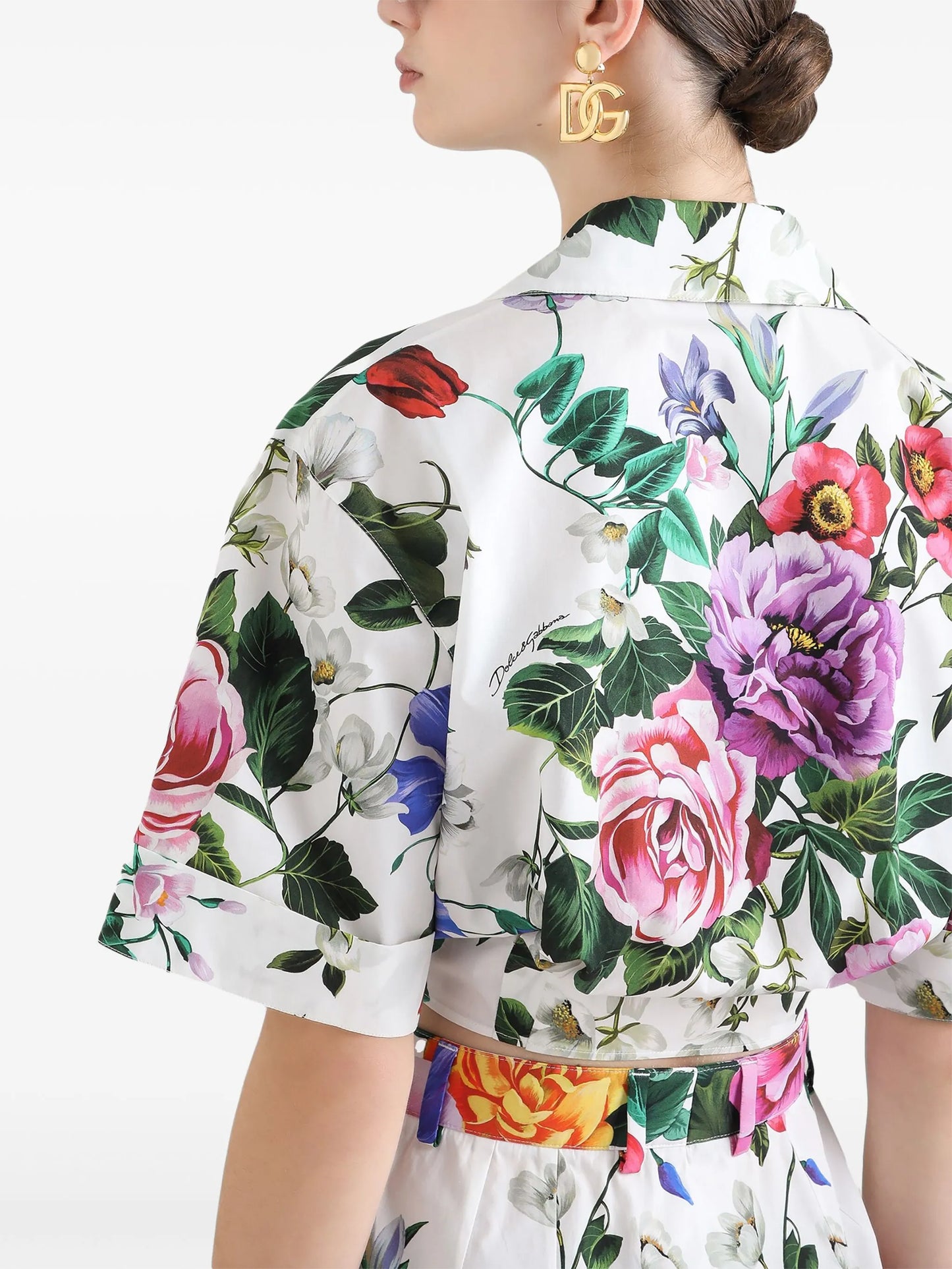 floral-print shirt