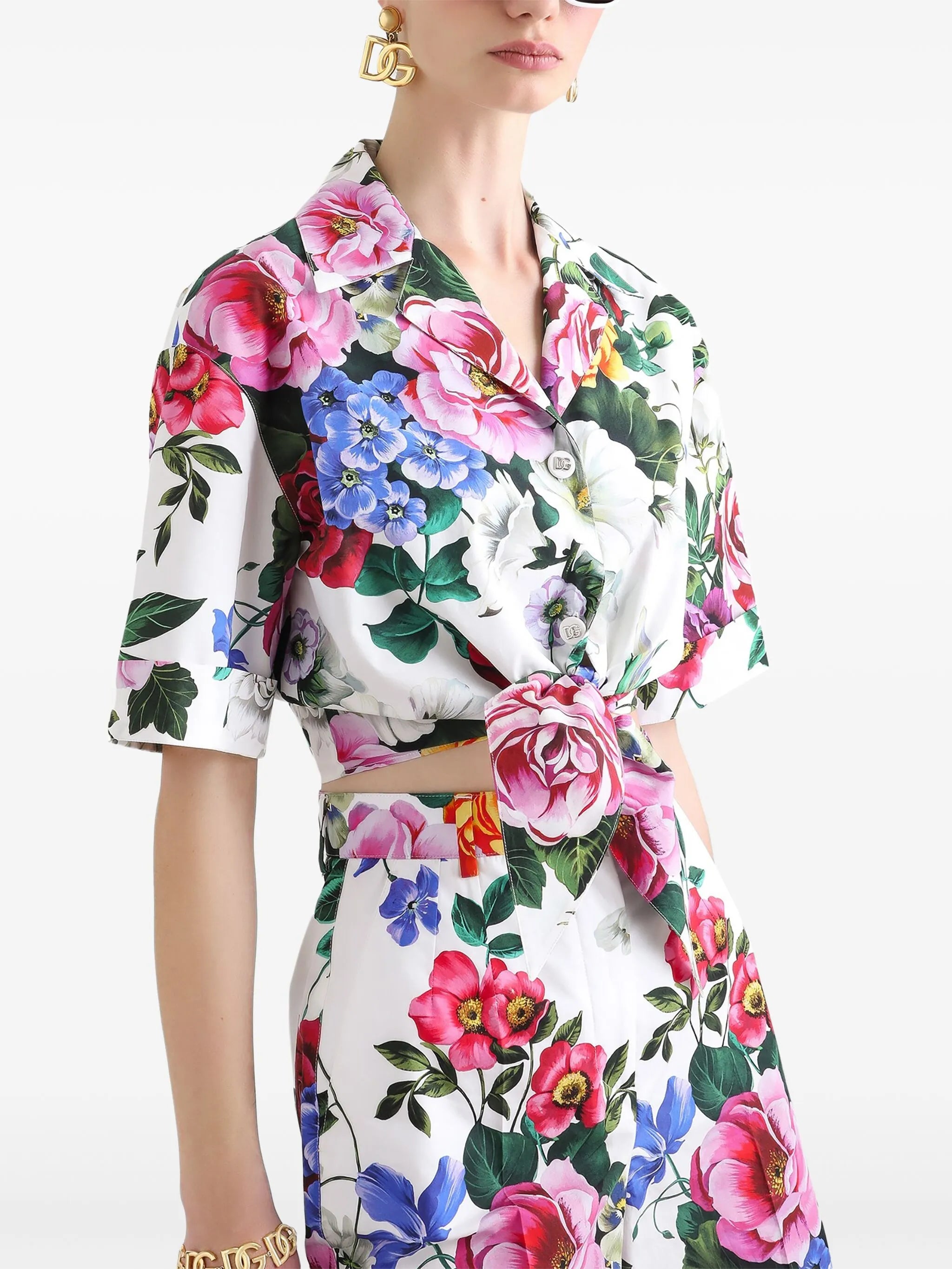 floral-print shirt