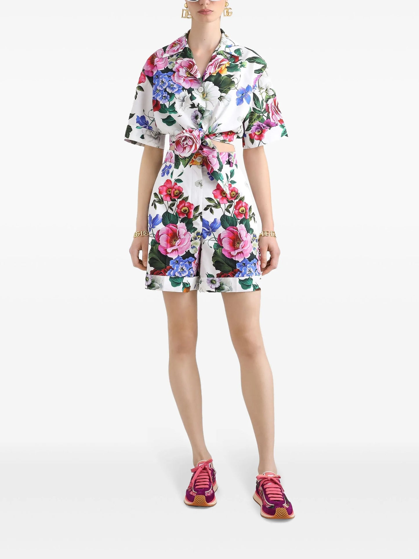 floral-print shirt