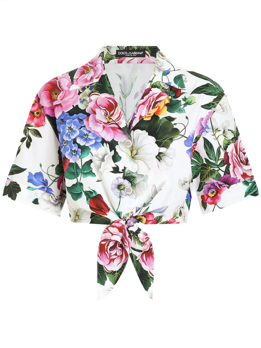 floral-print shirt