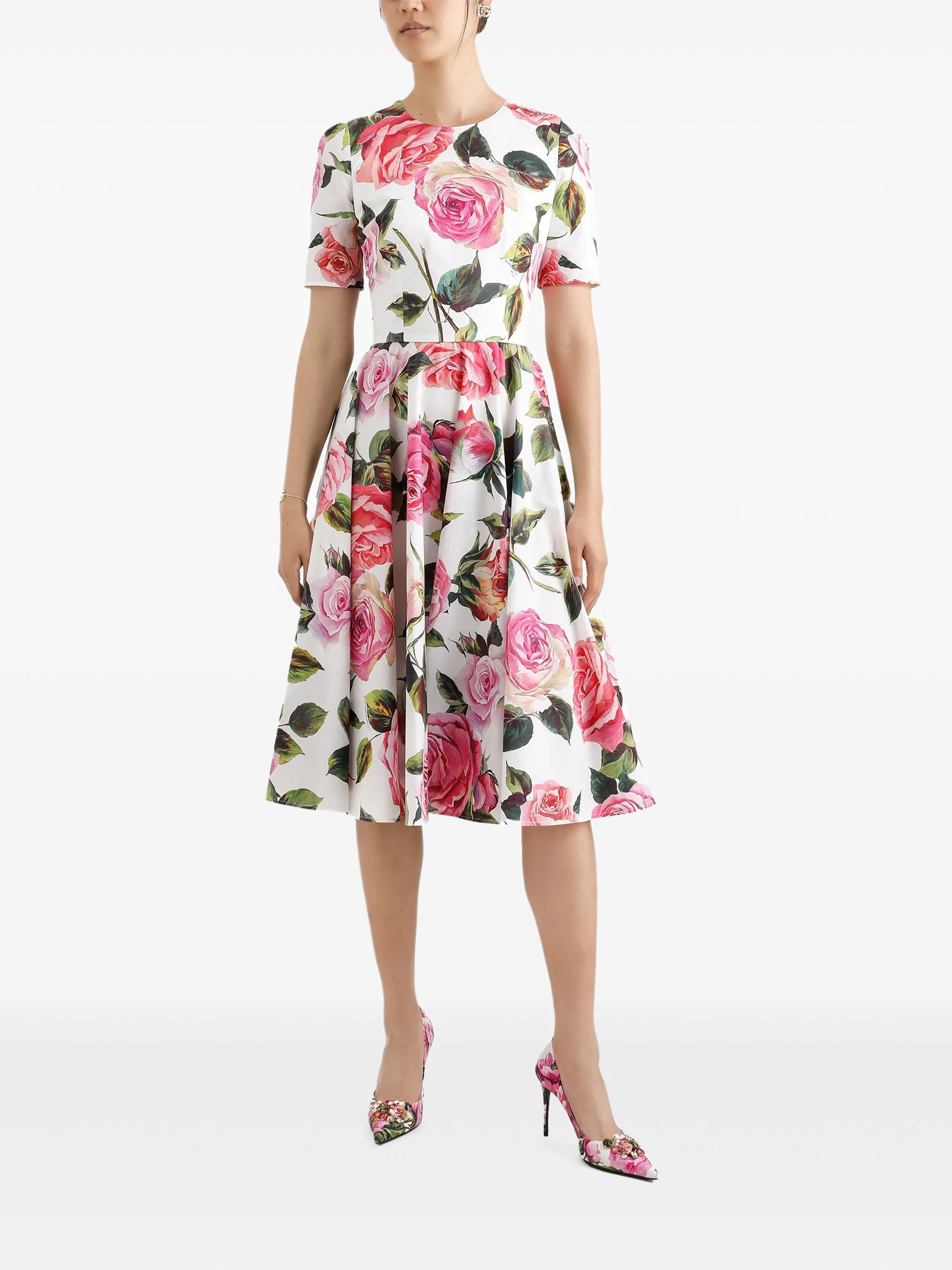 floral-print midi dress