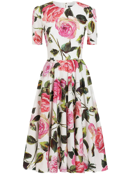 floral-print midi dress