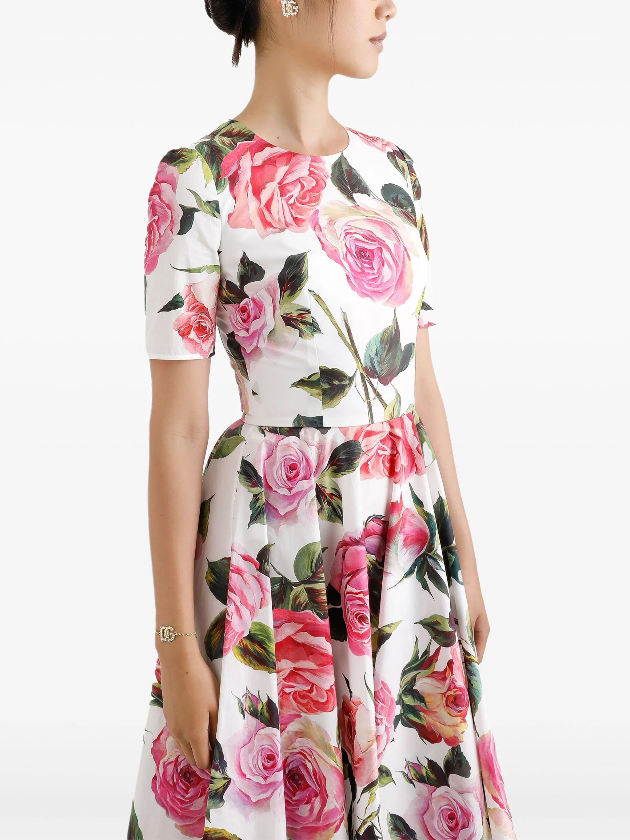 floral-print midi dress