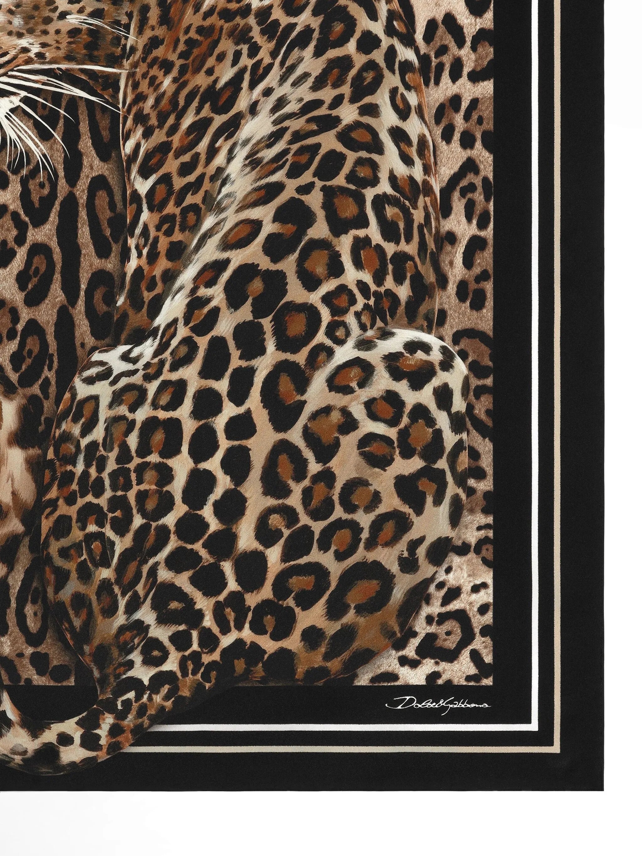 leopard-print silk twill foulard