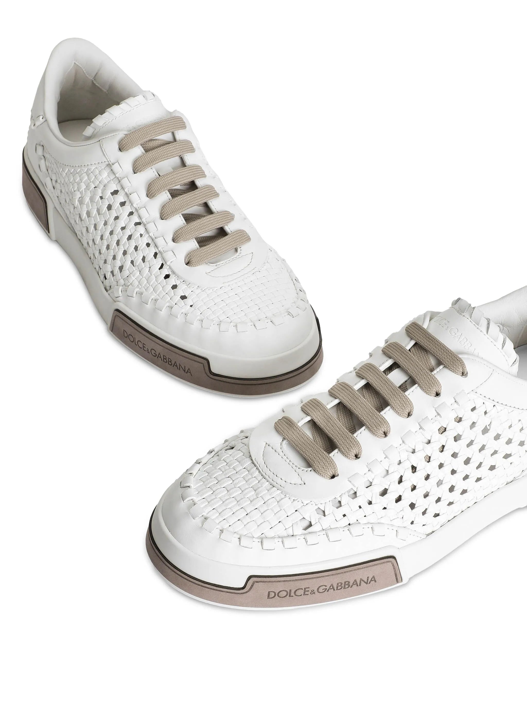 woven leather sneakers