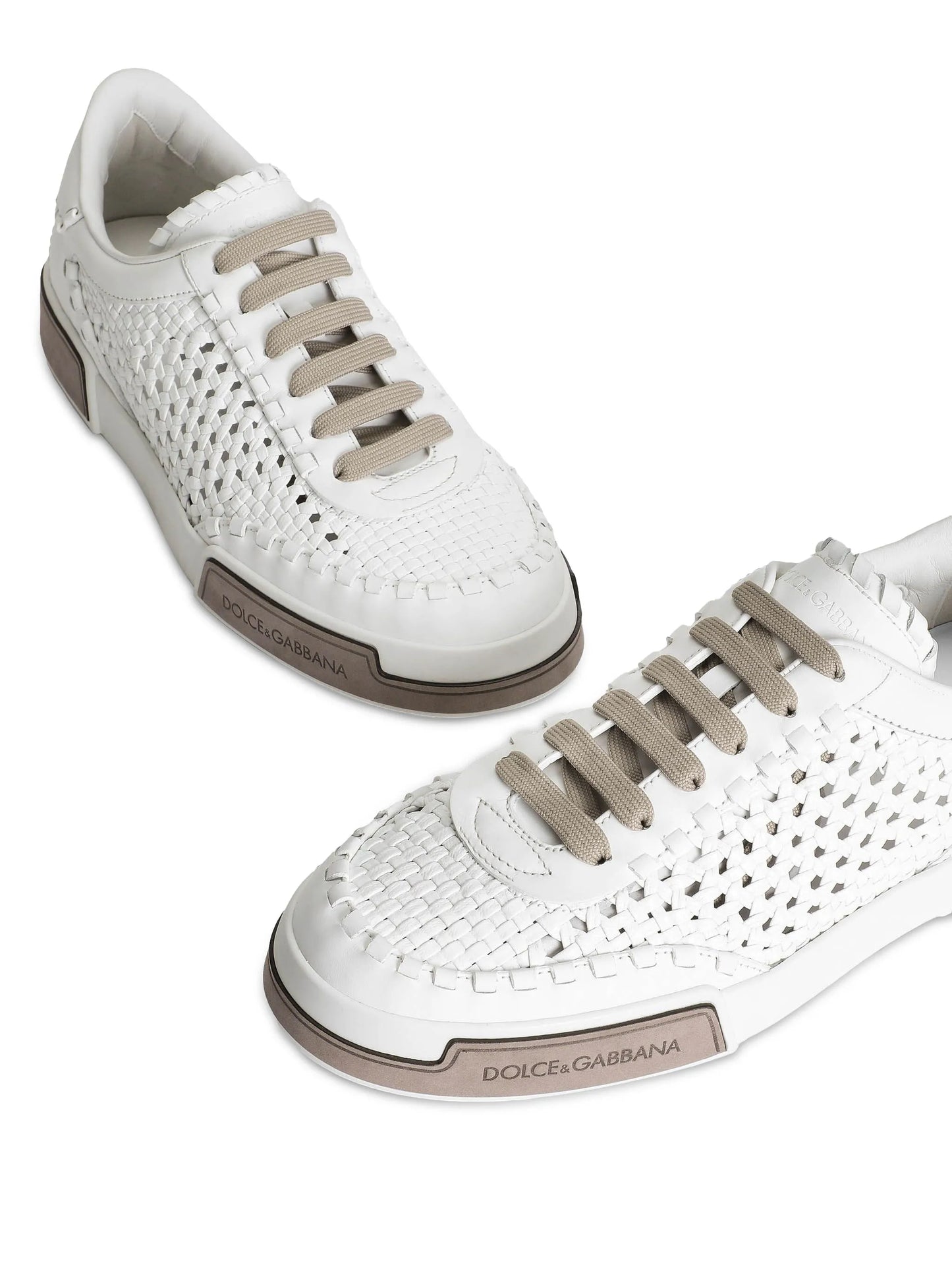 woven leather sneakers