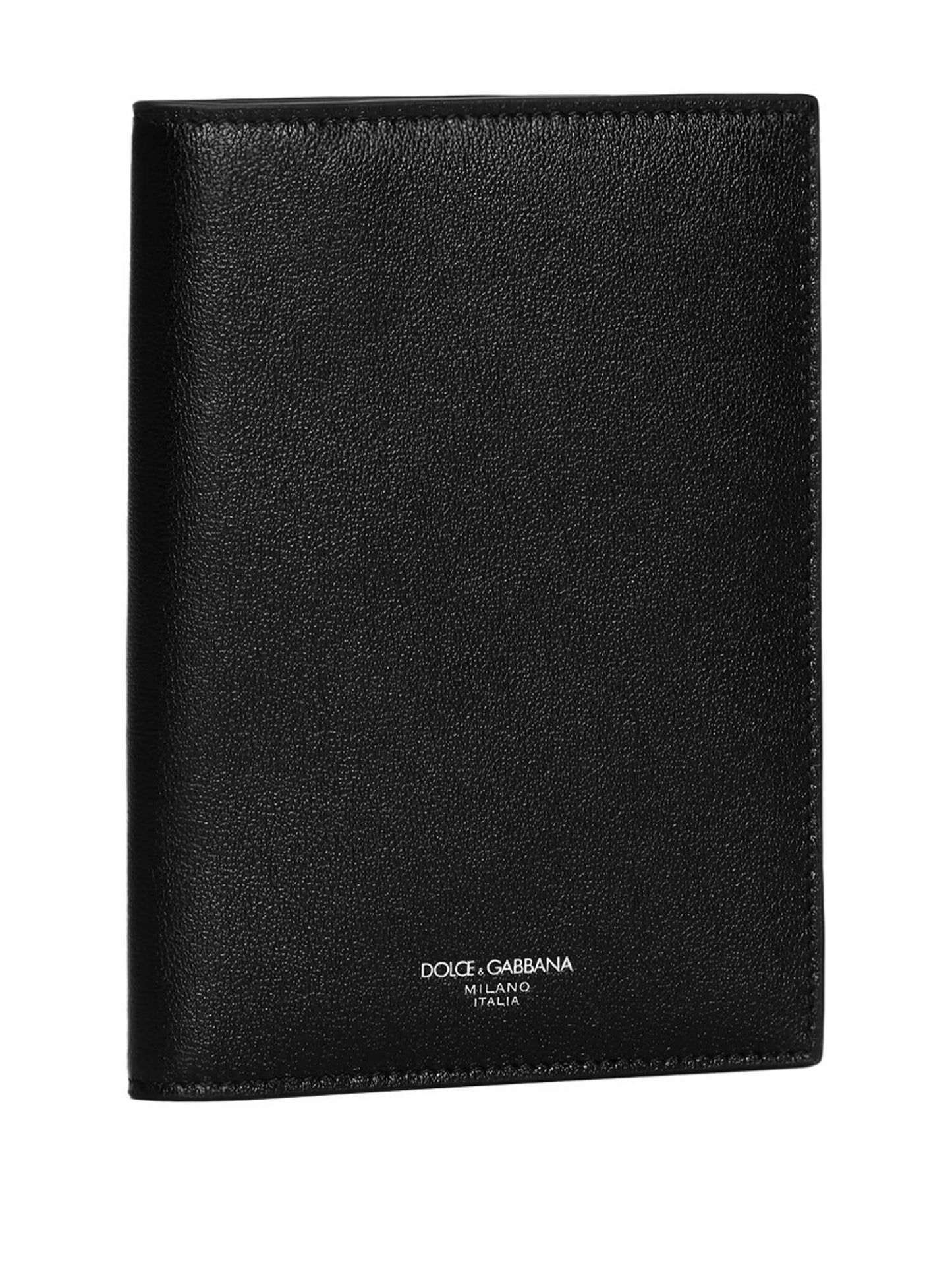 logo-print leather passport holder