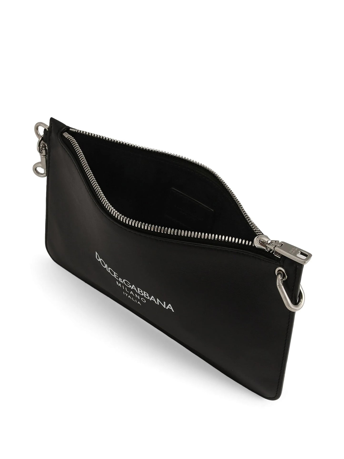 logo-lettering clutch bag