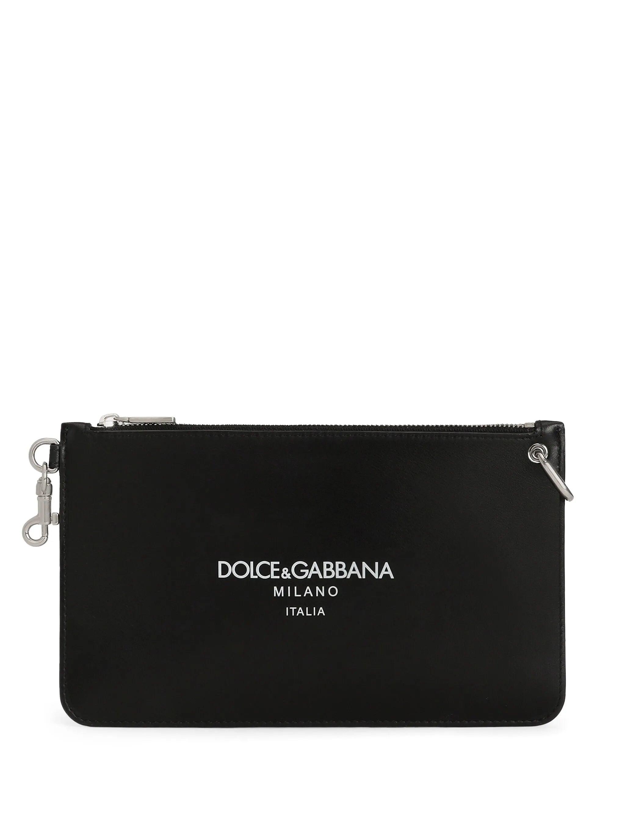 logo-lettering clutch bag