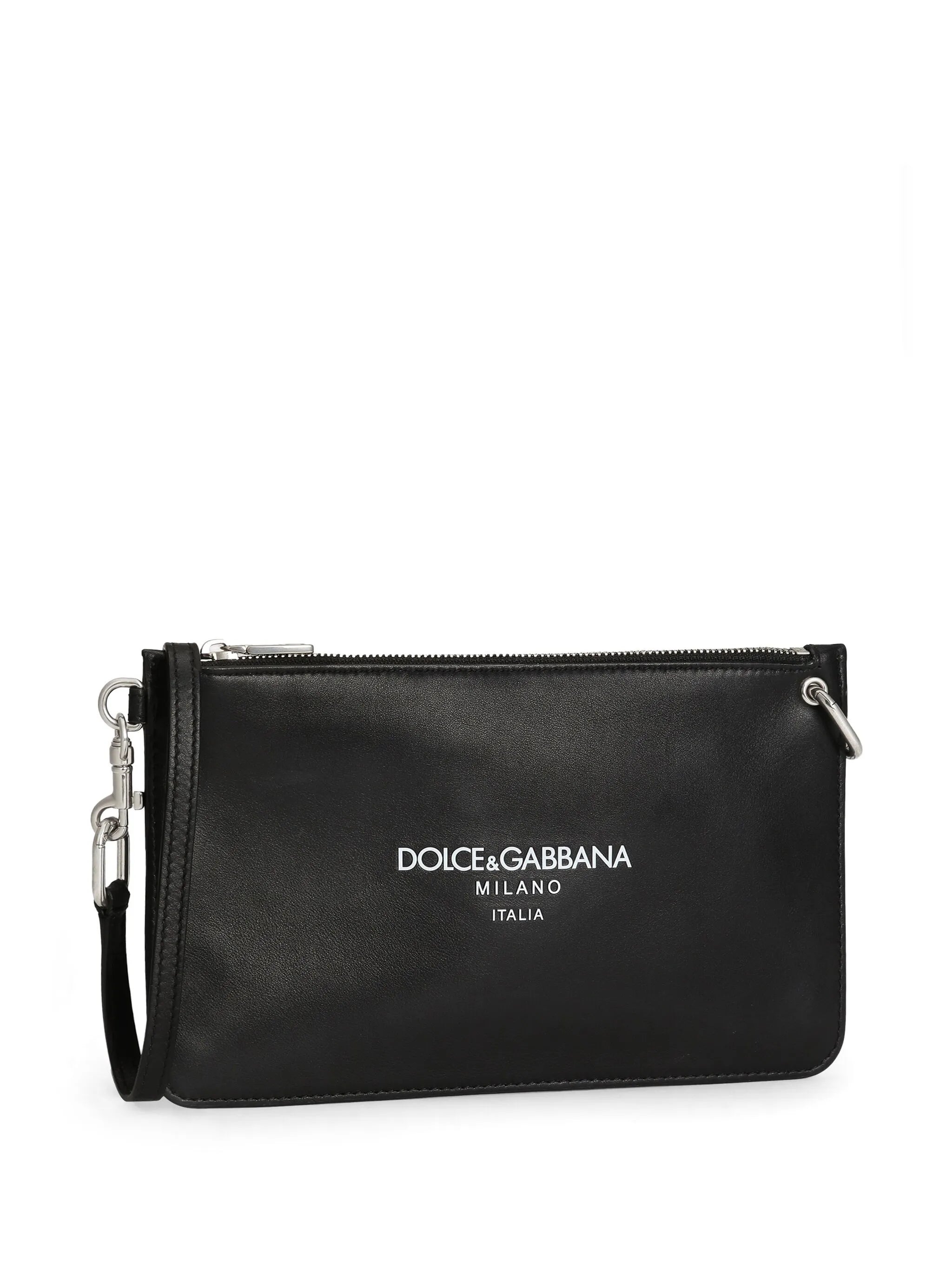 logo-lettering clutch bag