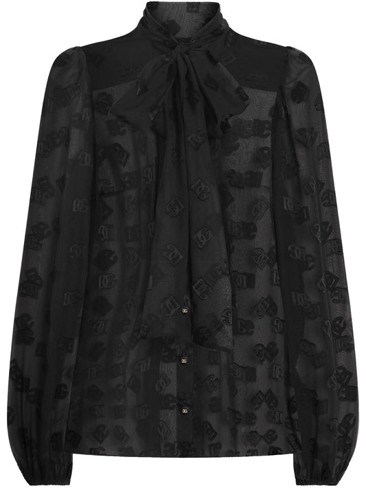 DNA logo-print blouse