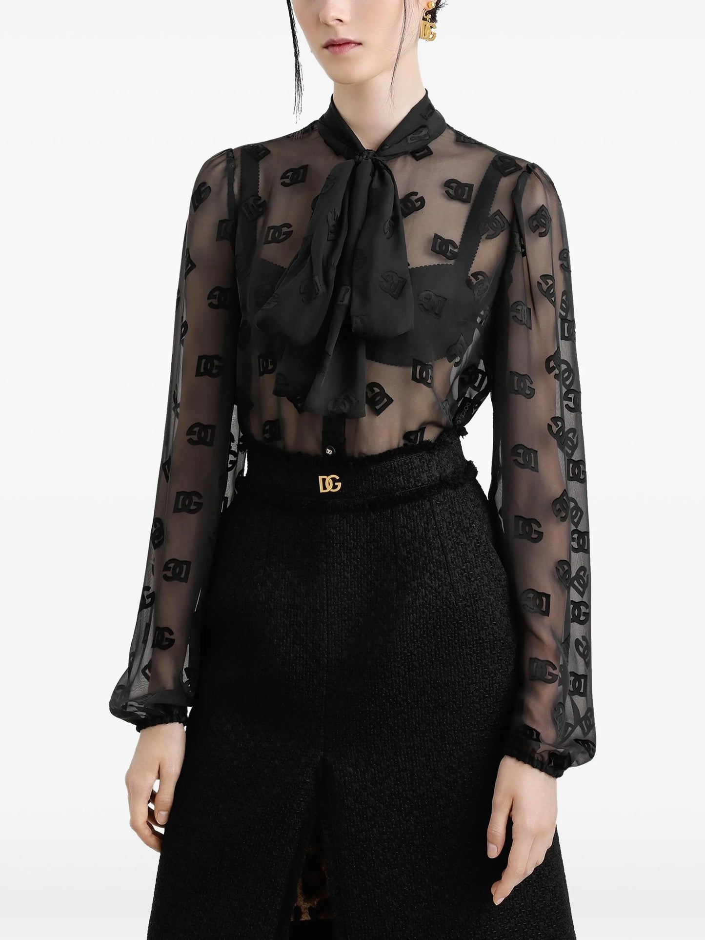 logo-print blouse