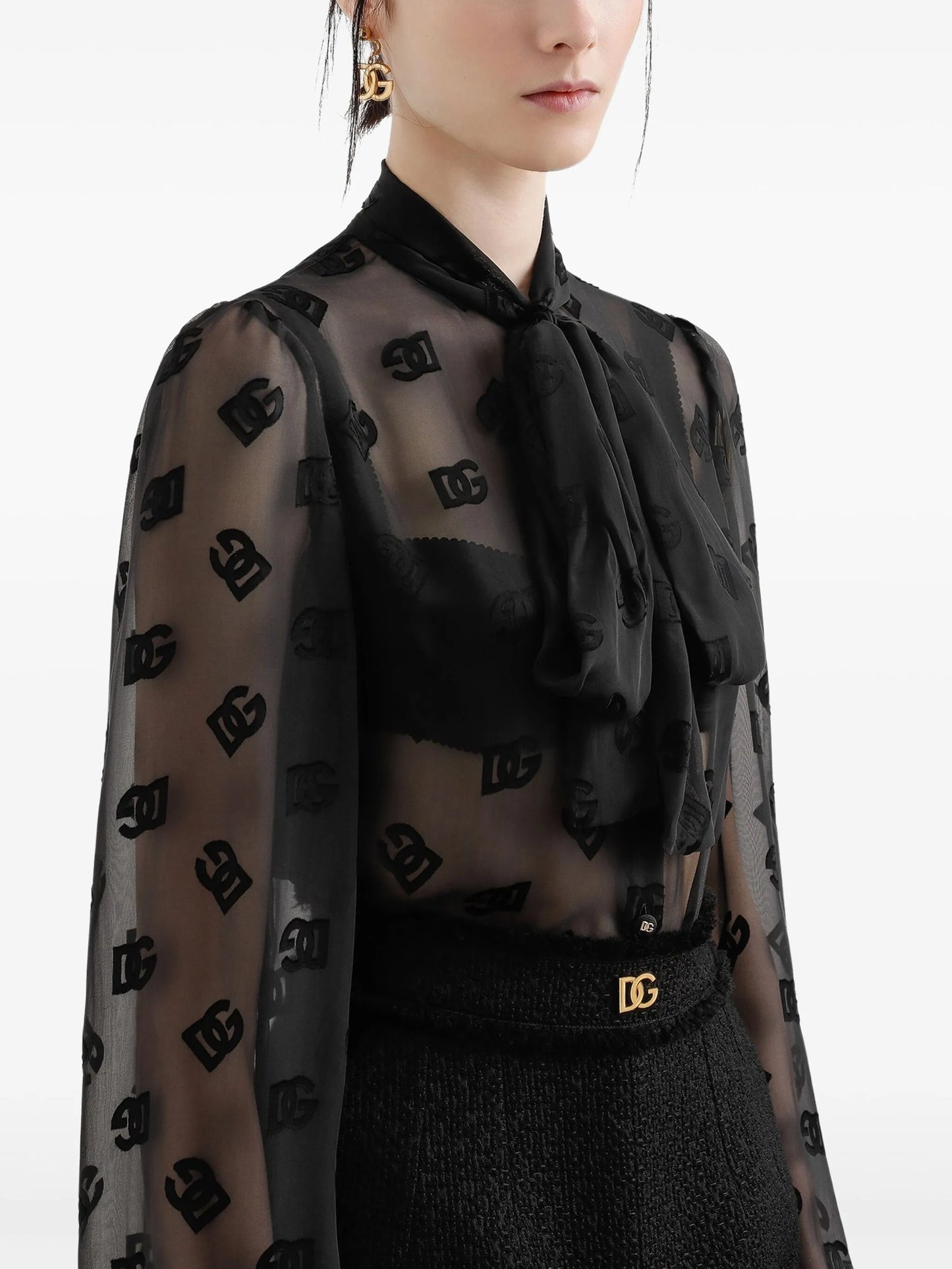 logo-print blouse