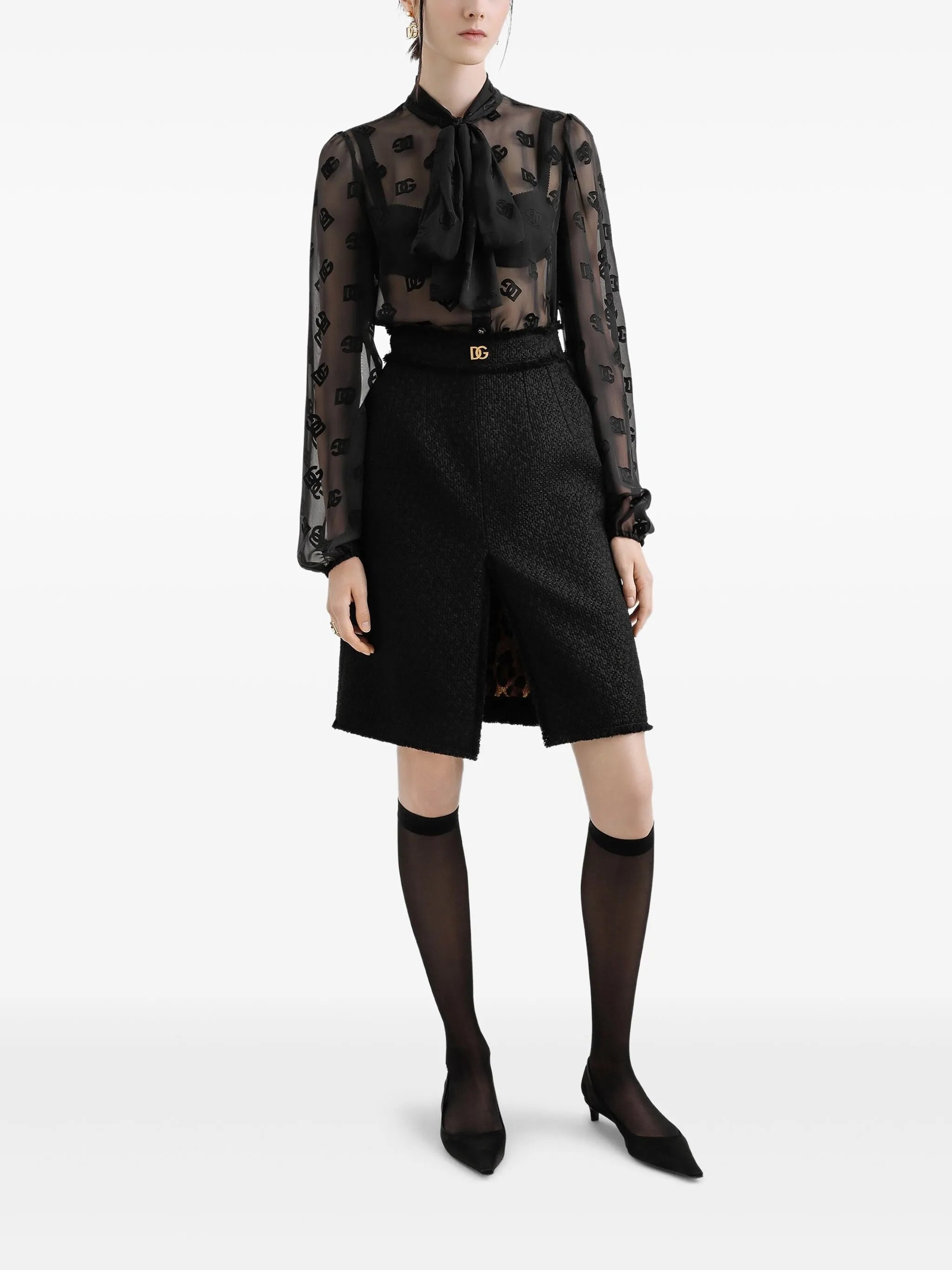 logo-print blouse