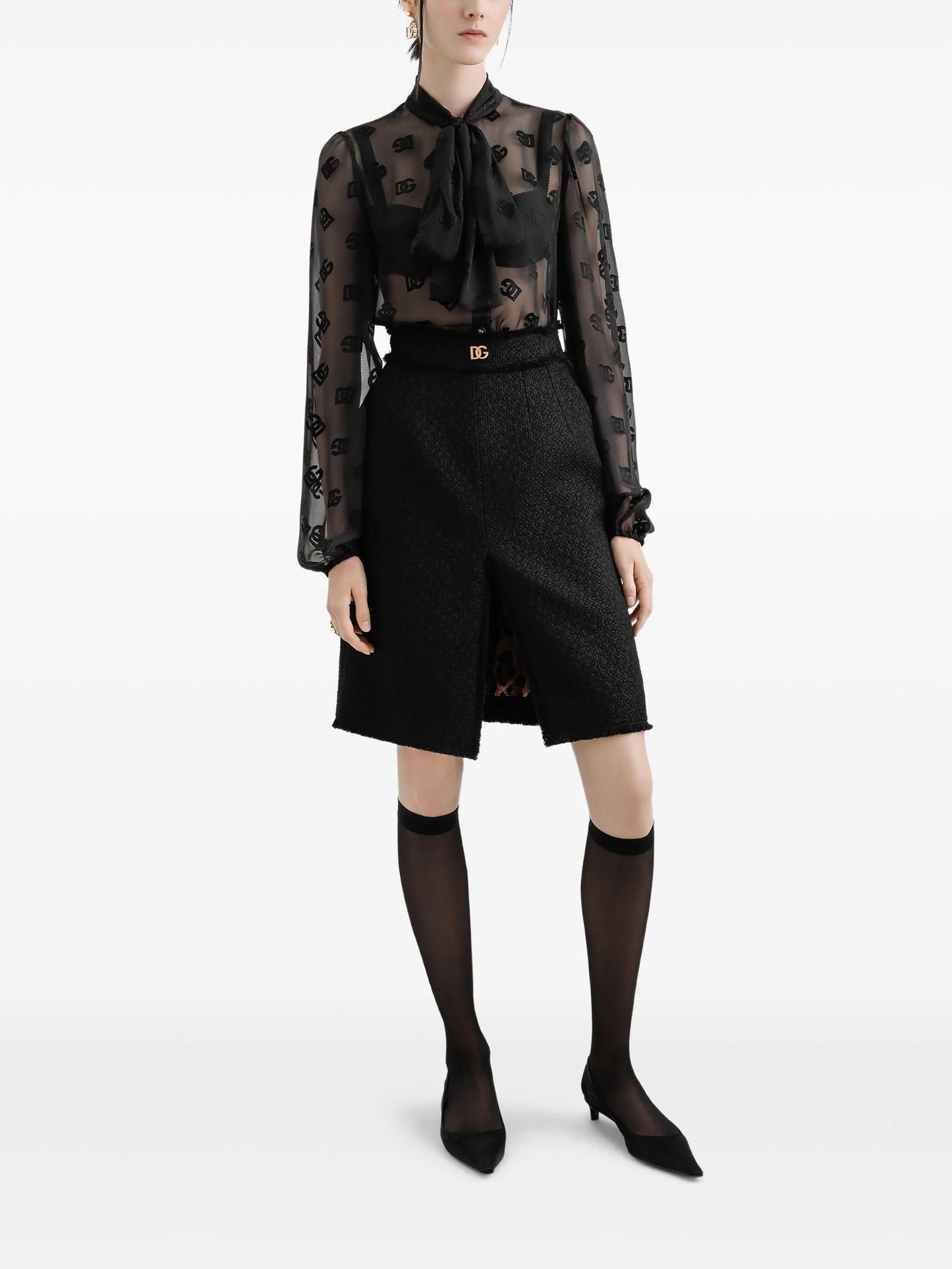logo-print blouse