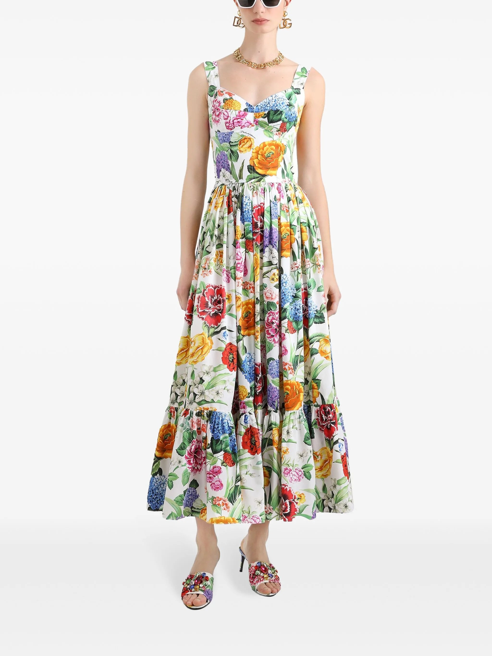 floral-print maxi dress