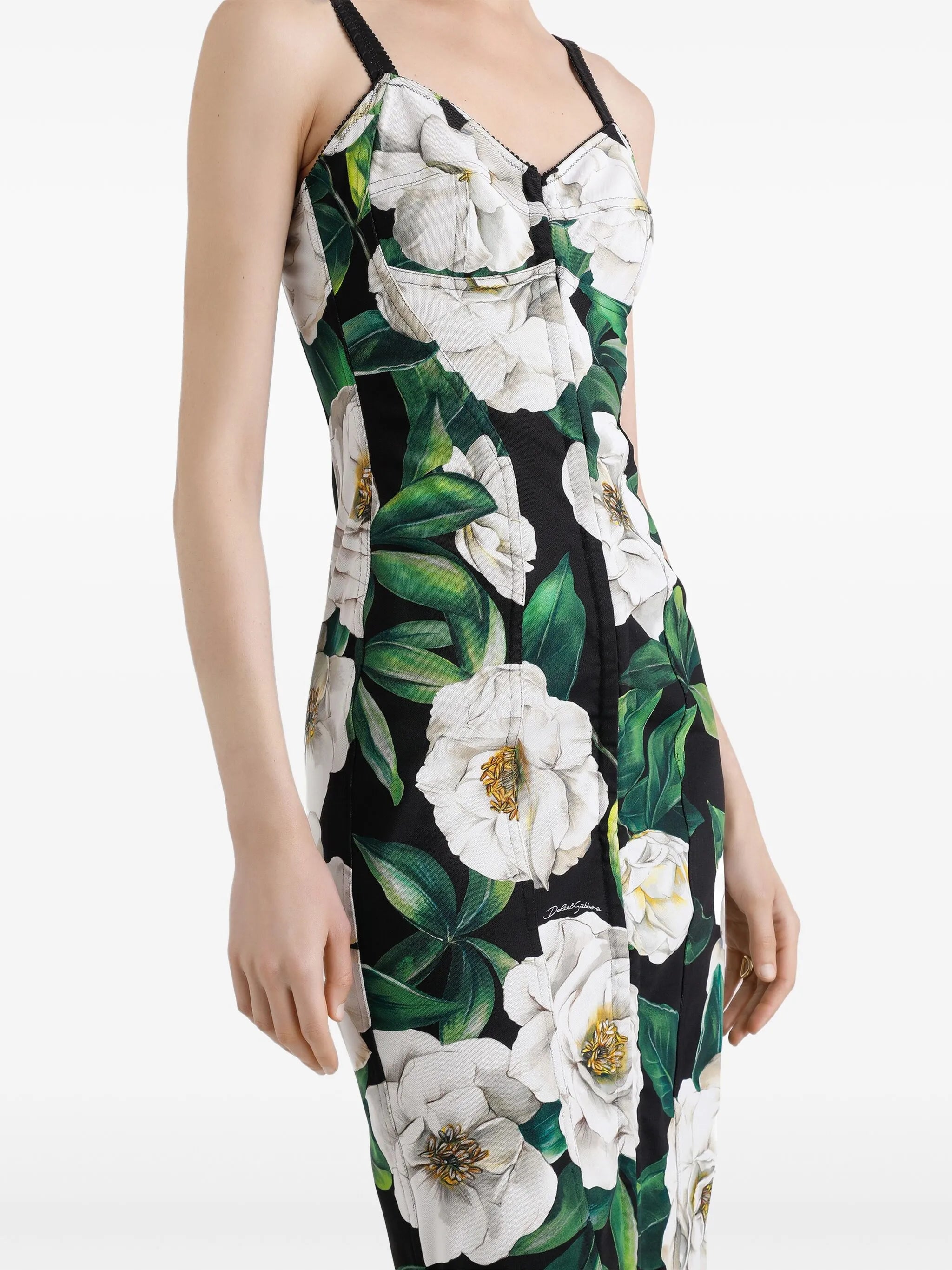 floral-print mini dress