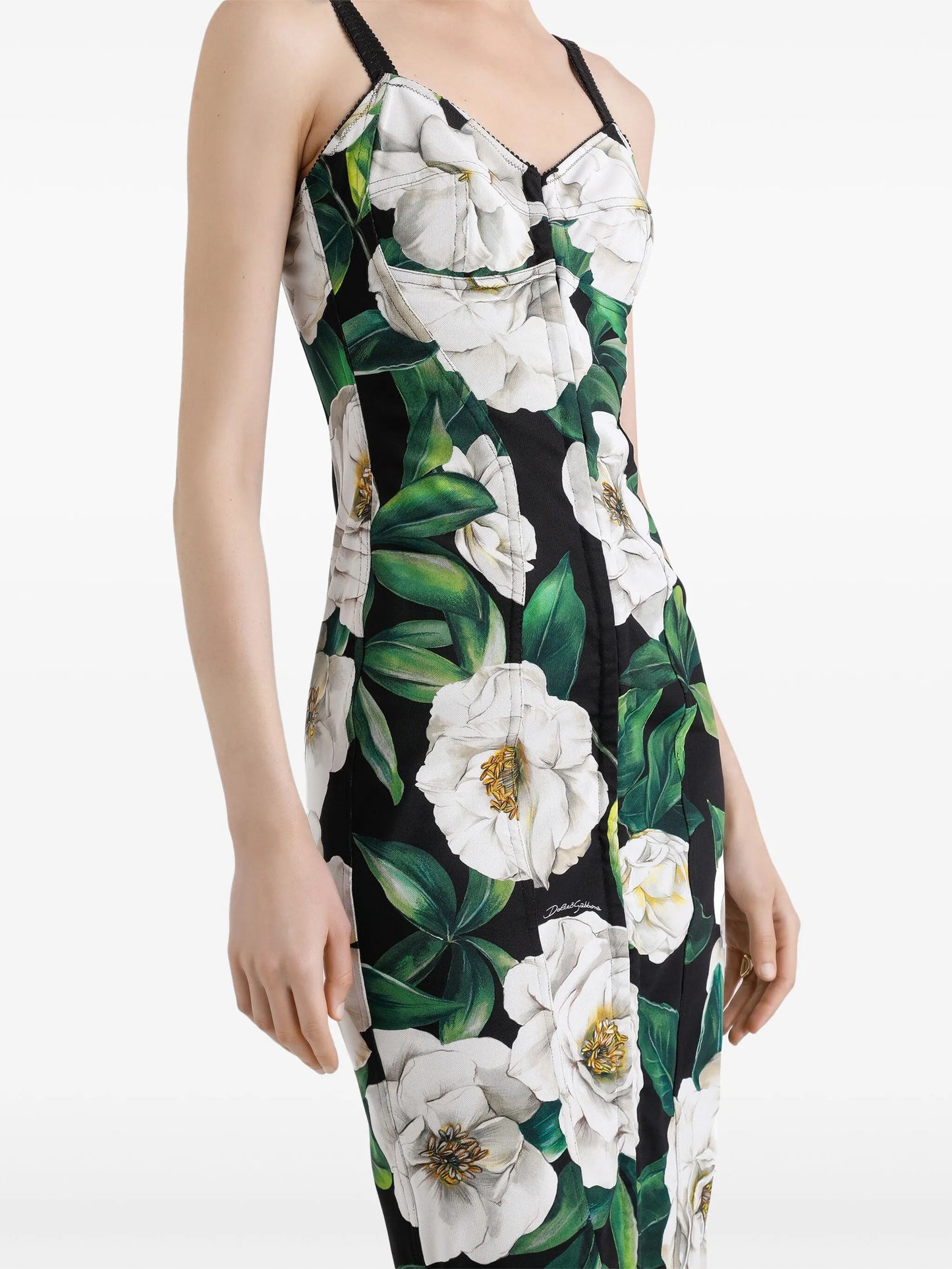 floral-print mini dress