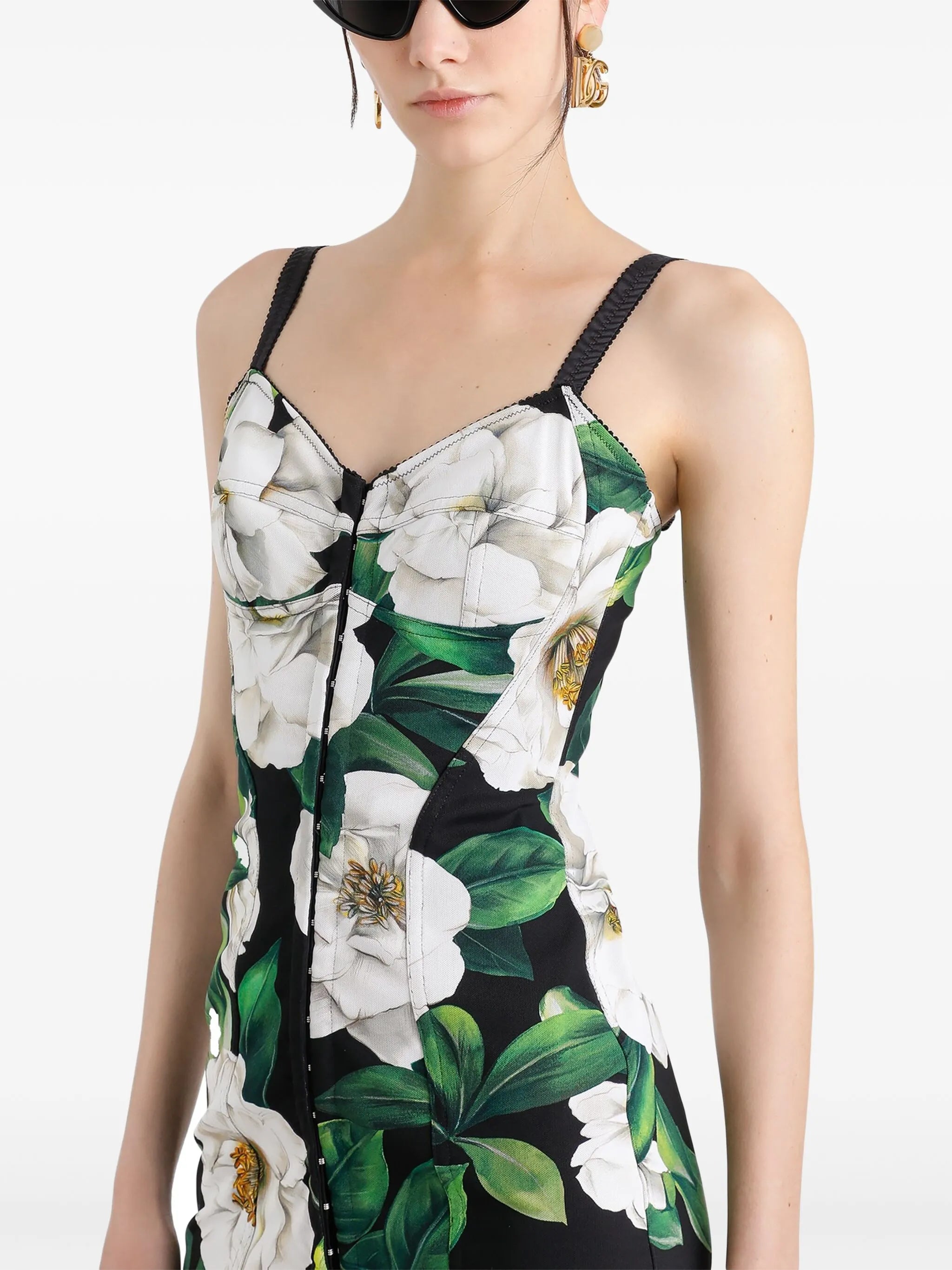 floral-print mini dress