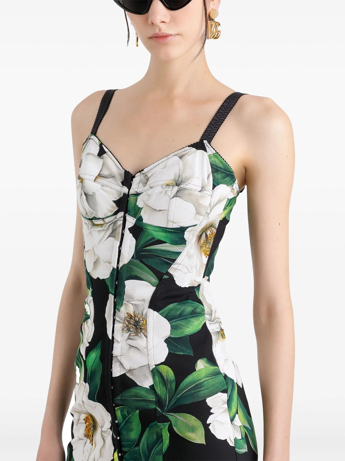 floral-print mini dress