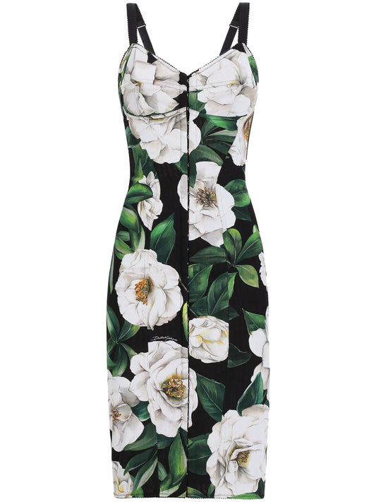 floral-print mini dress