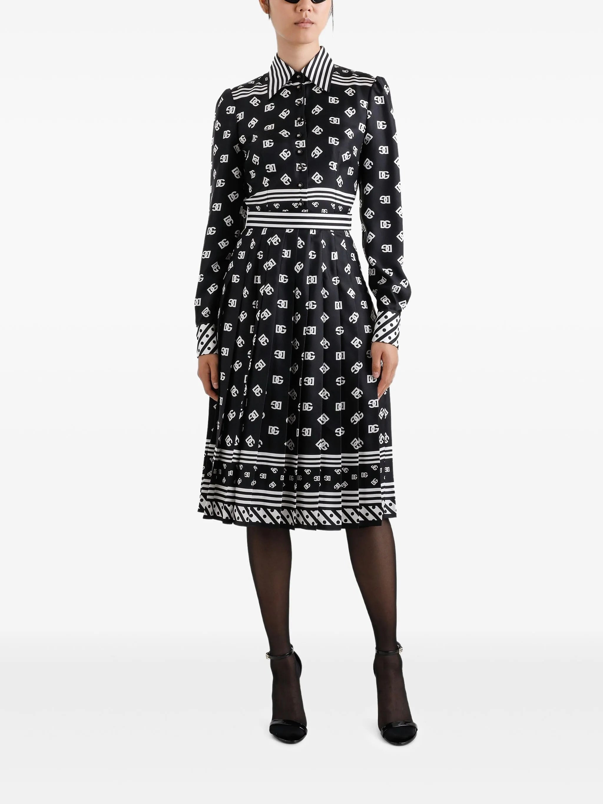 DNA logo-print midi dress