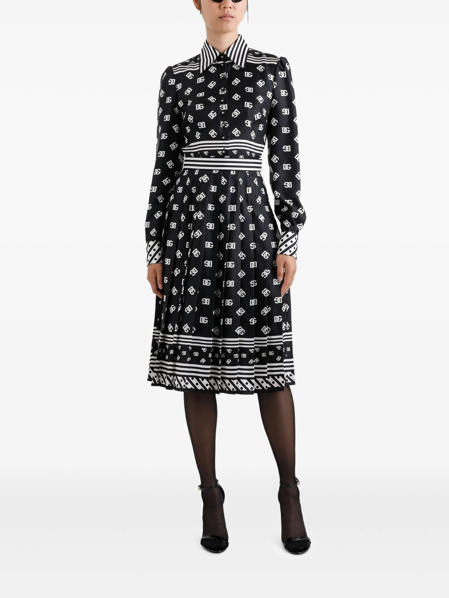 logo-print midi dress