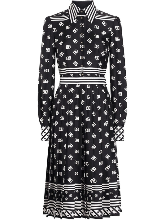 logo-print midi dress