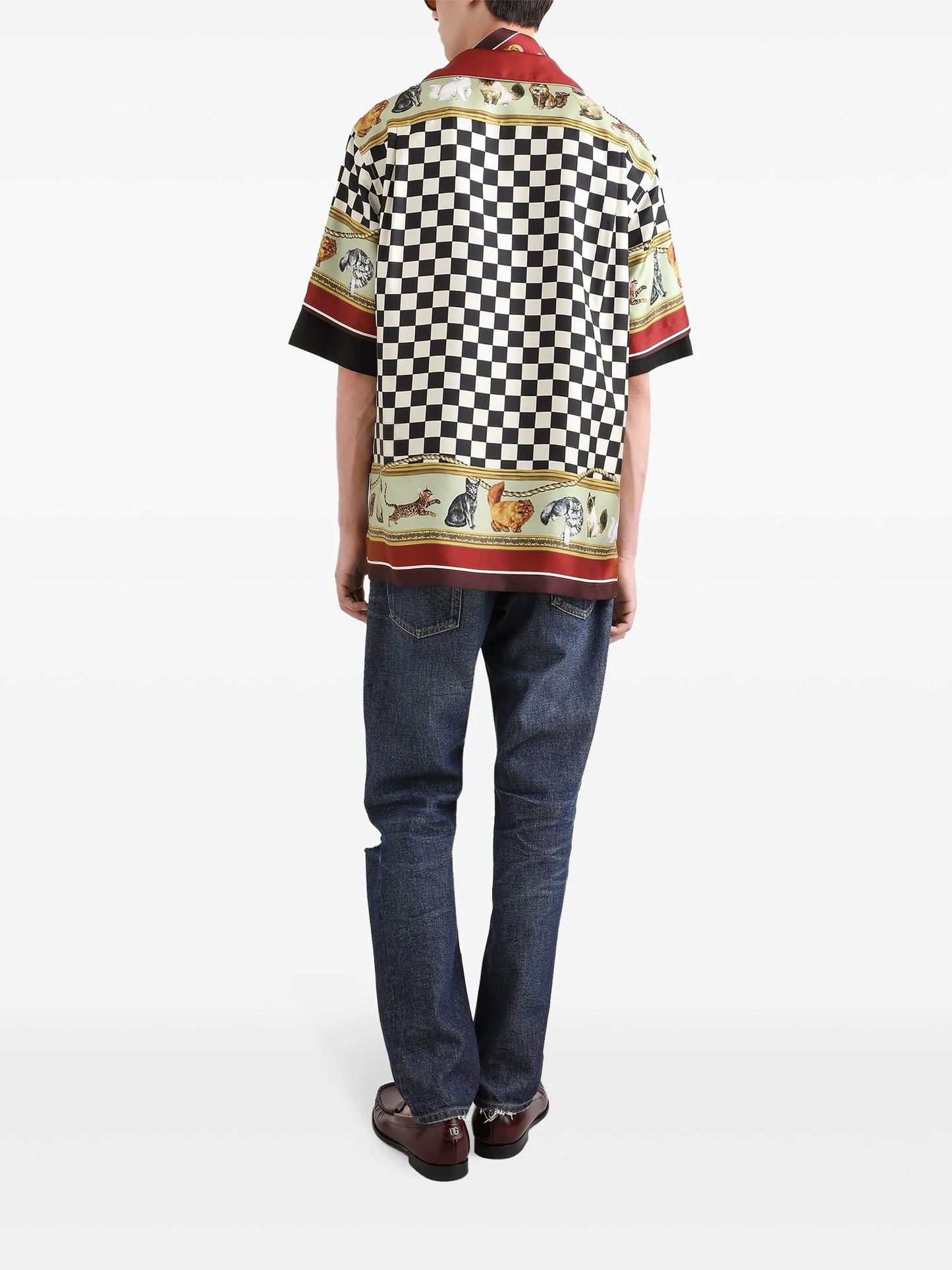 mix-print shirt