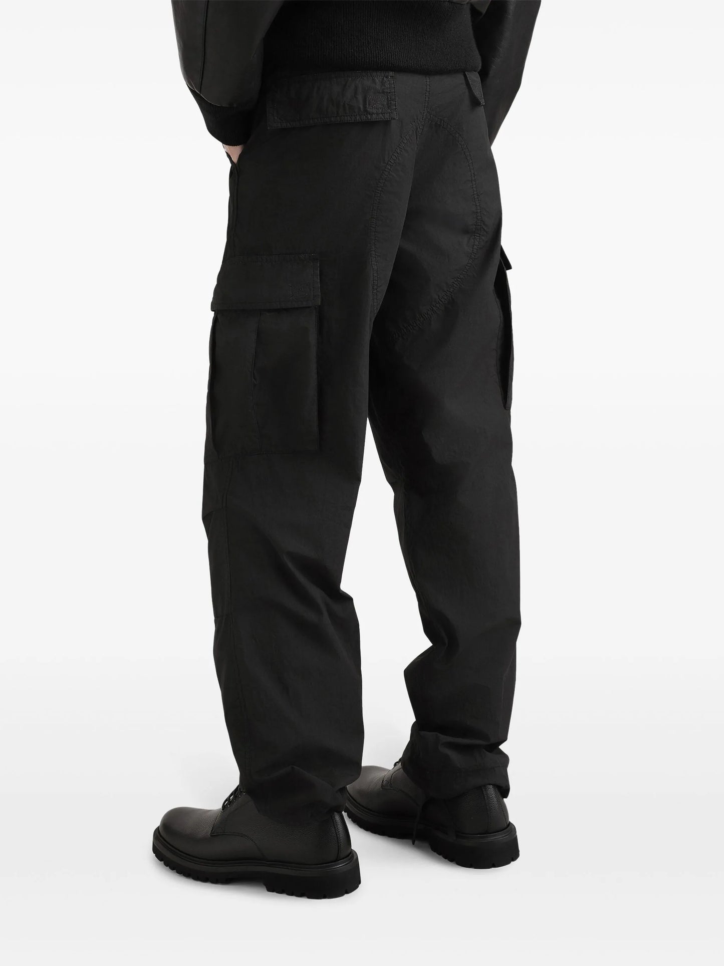 high-waisted cargo trousers