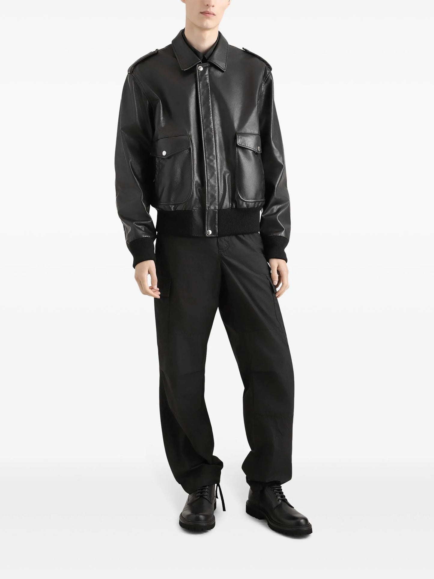 high-waisted cargo trousers