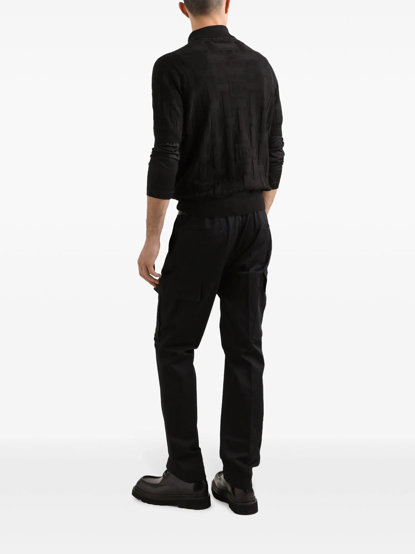 logo-jacquard polo shirt