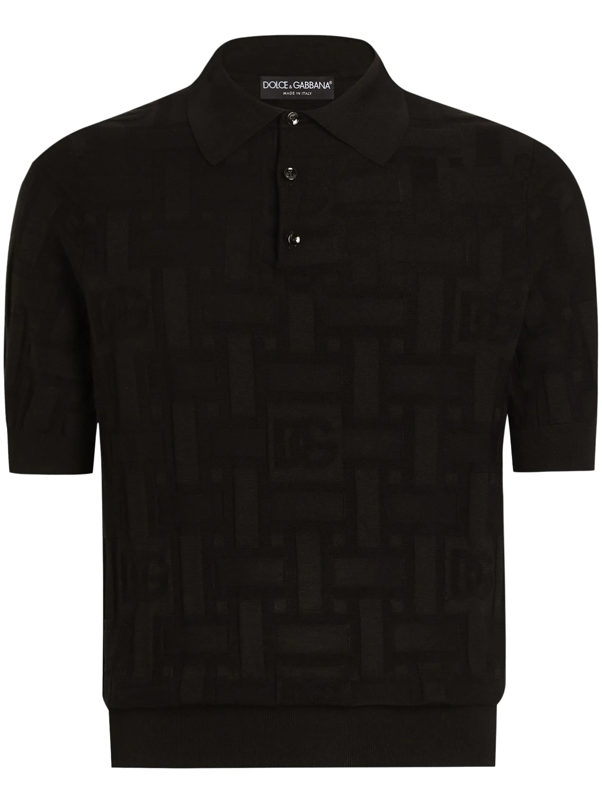 logo-jacquard polo shirt
