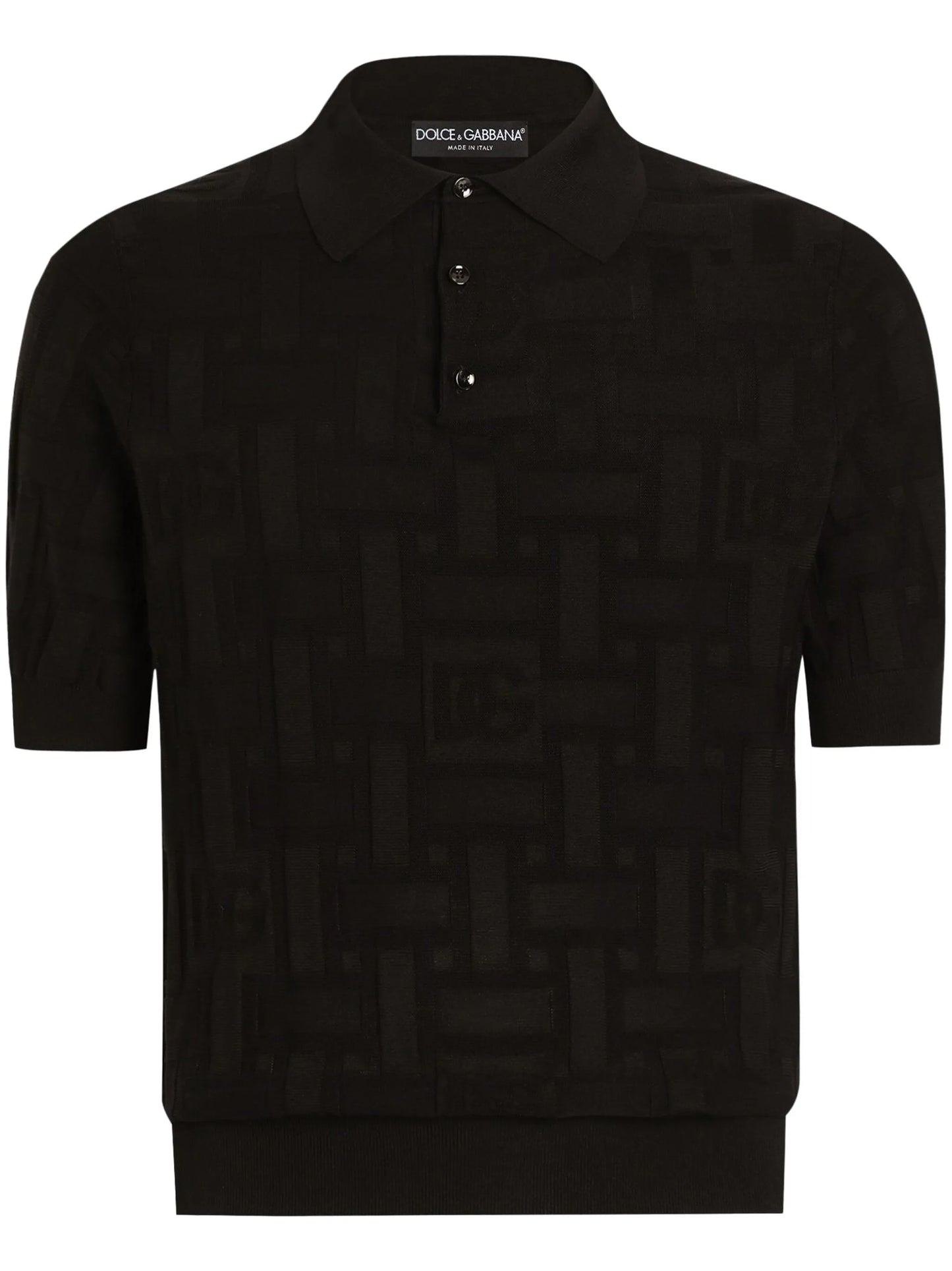 logo-jacquard polo shirt