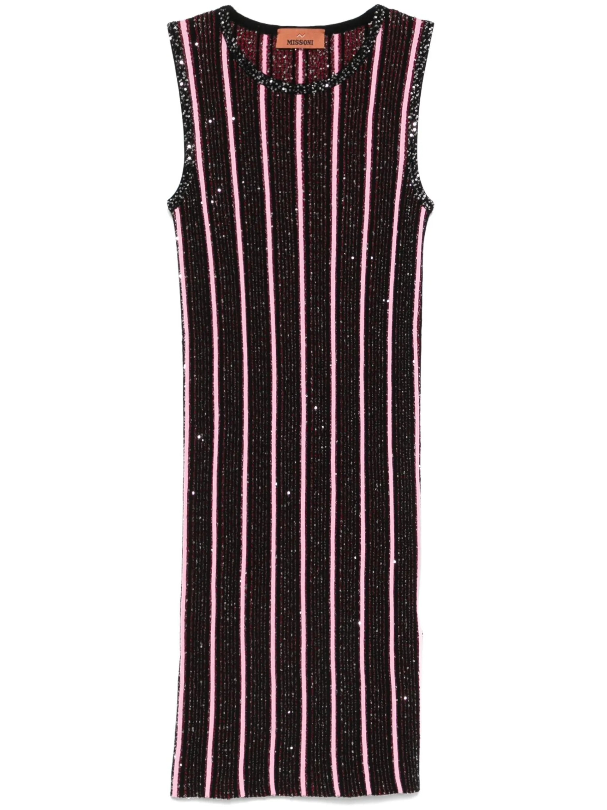 sequined ribbed mini dress