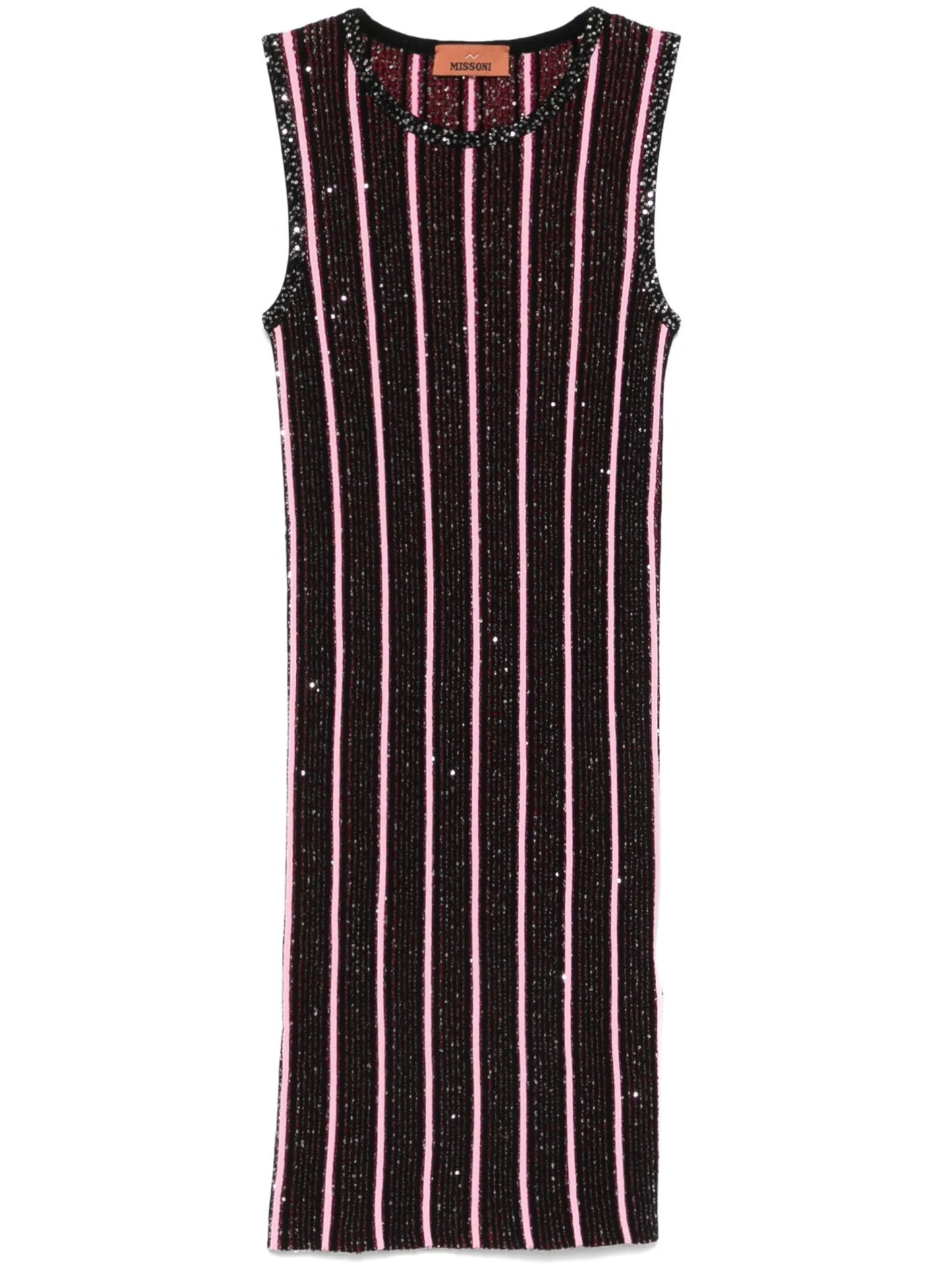 sequined ribbed mini dress