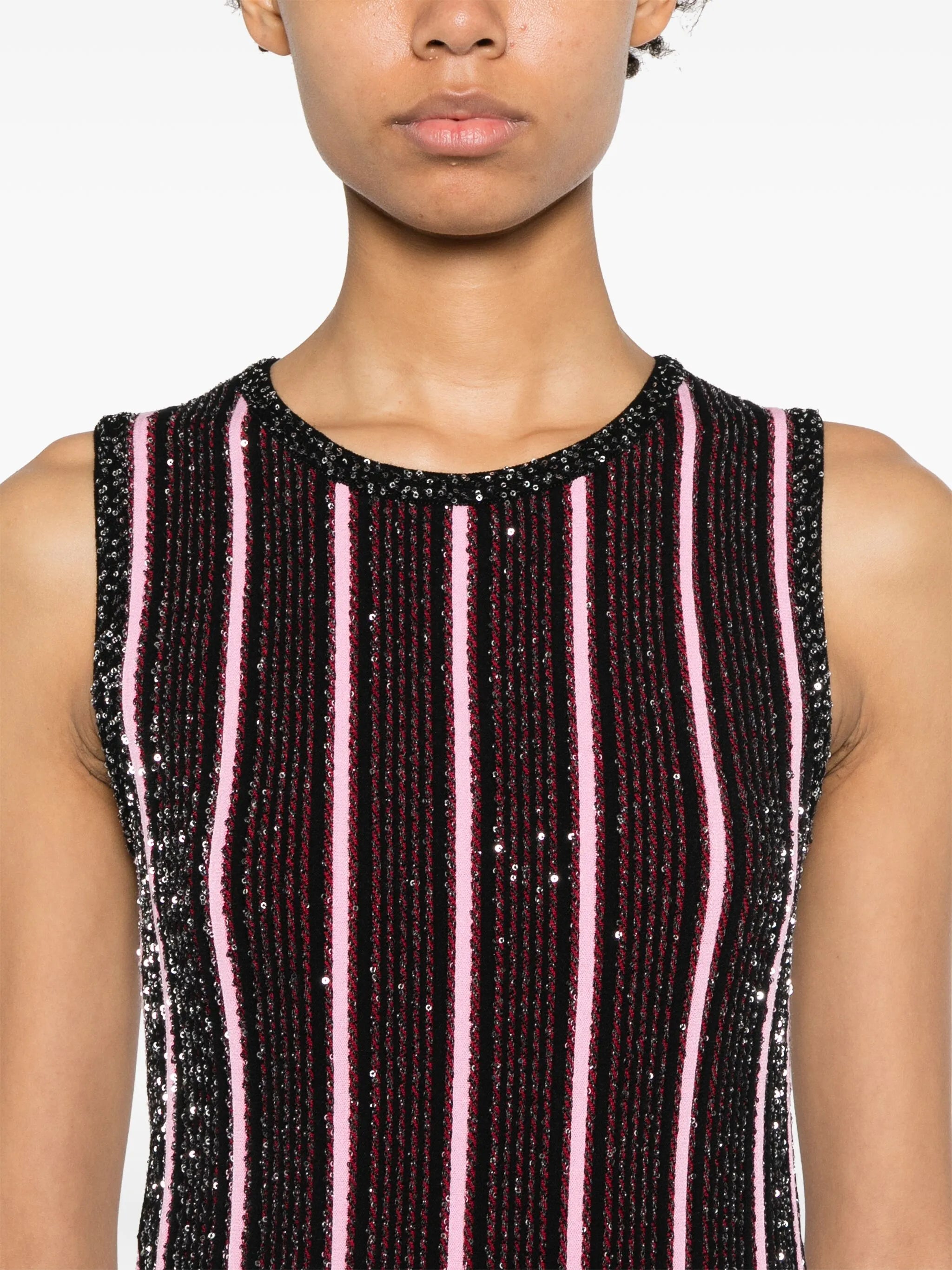 sequined ribbed mini dress