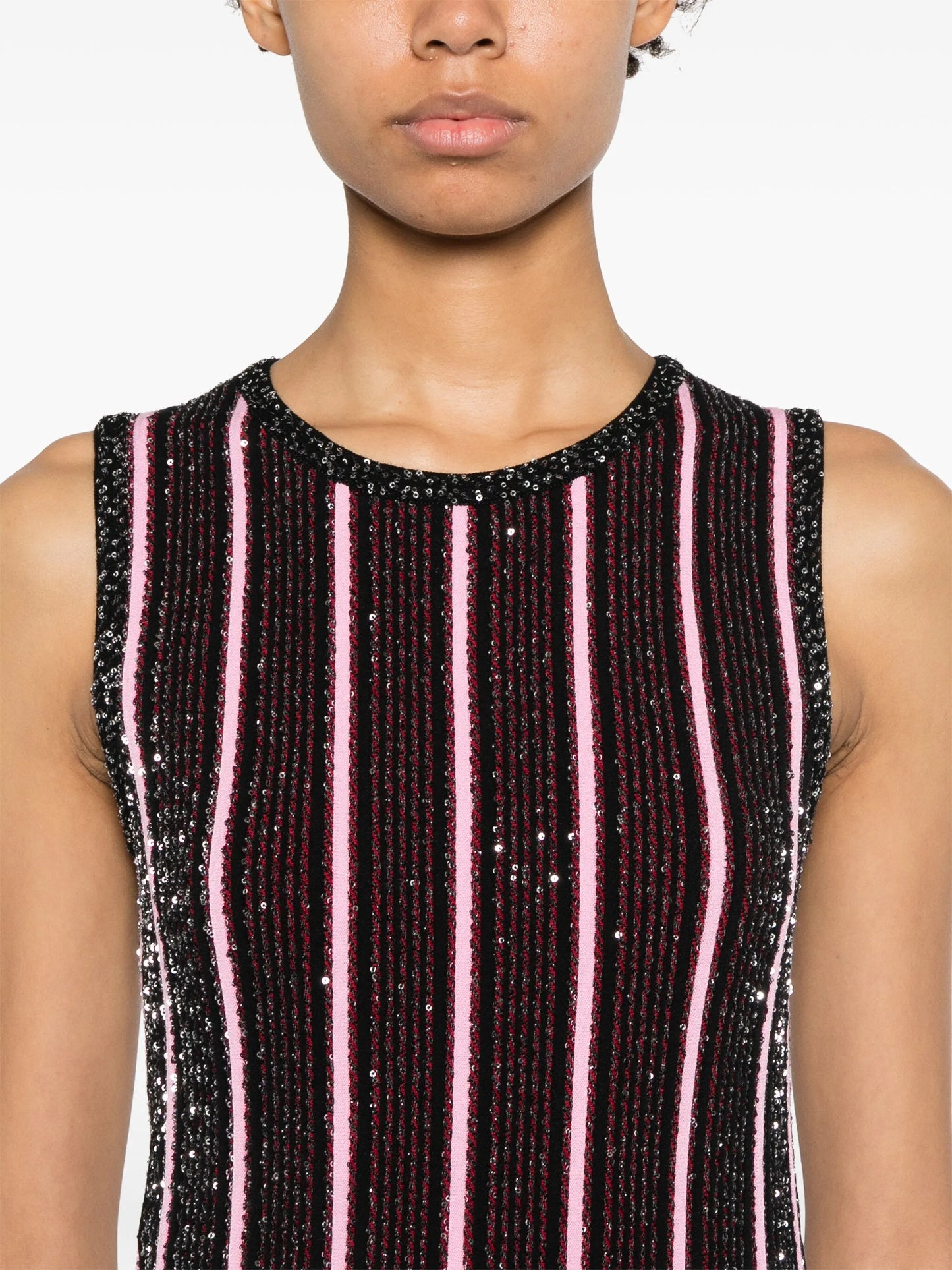 sequined ribbed mini dress