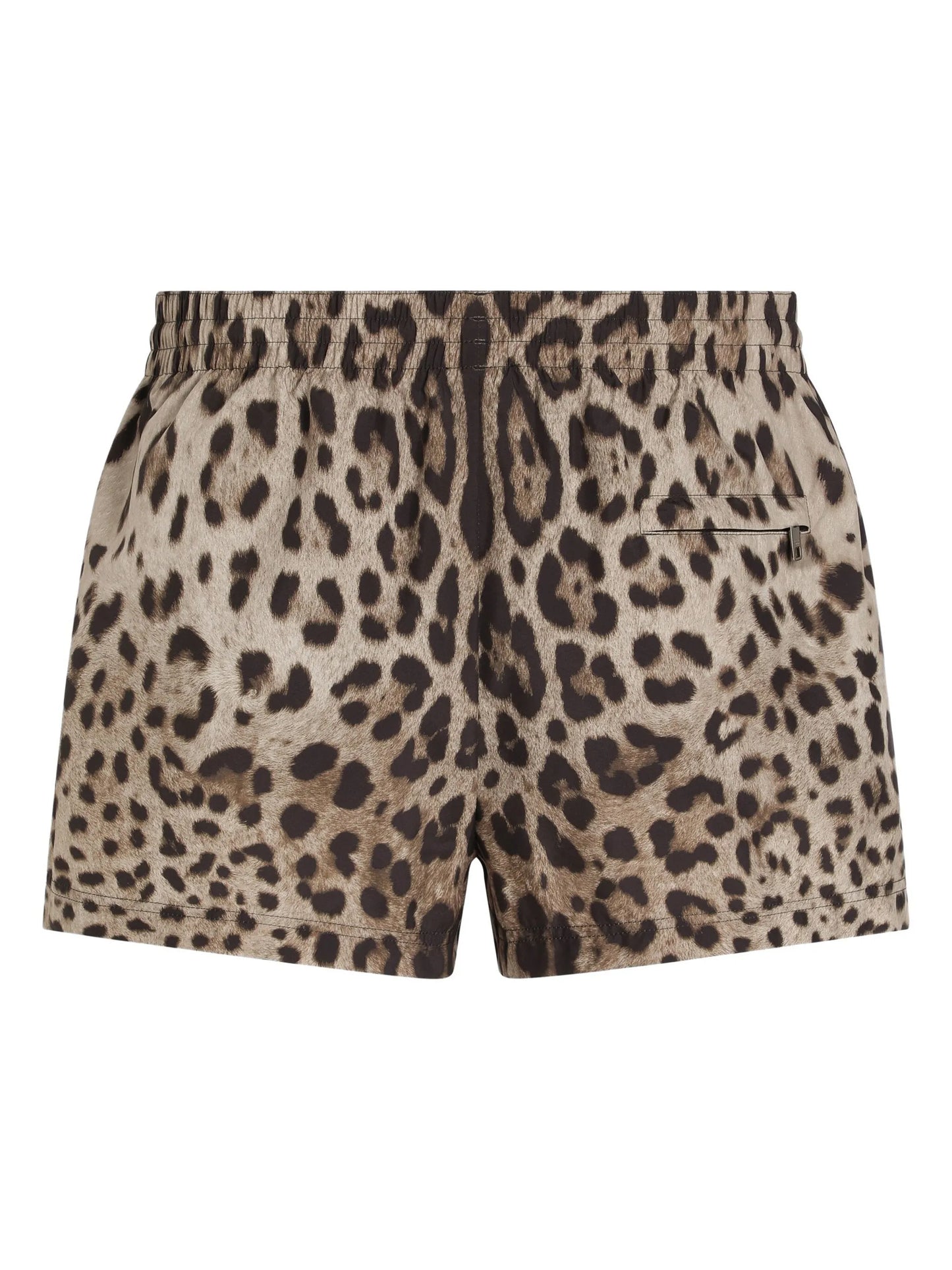 leopard-print swim shorts