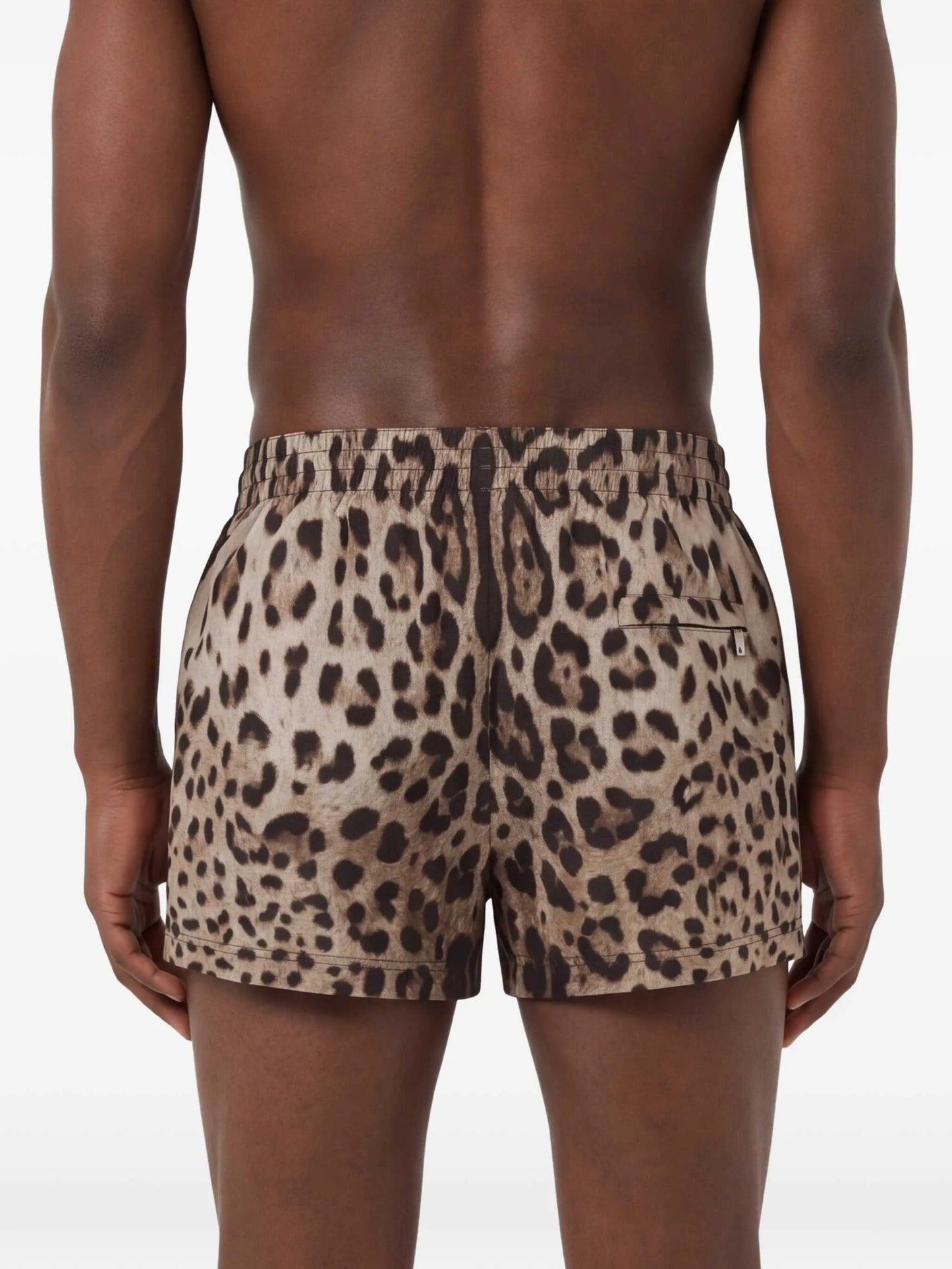 leopard-print swim shorts