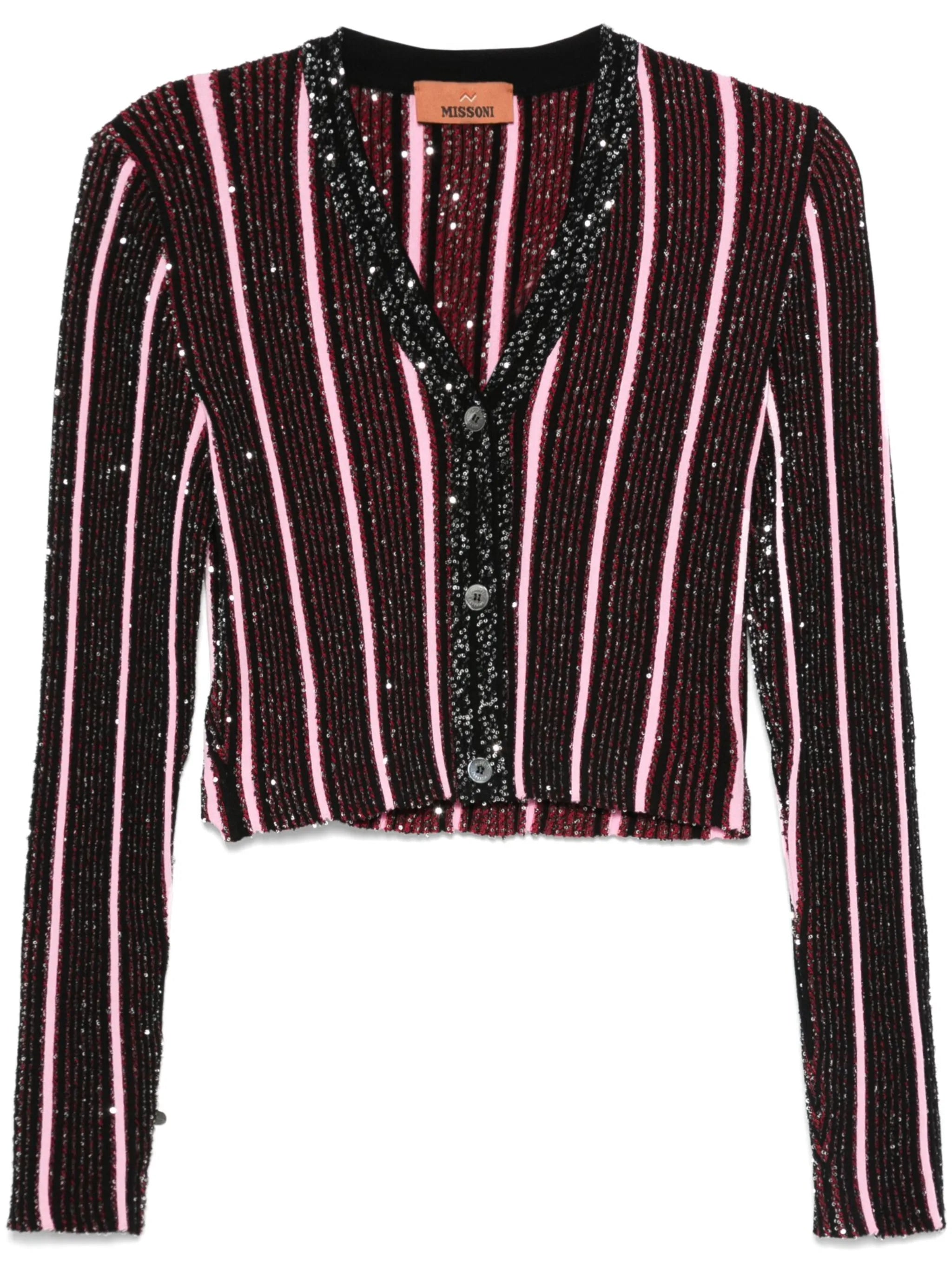 sequined ribbed cardigan