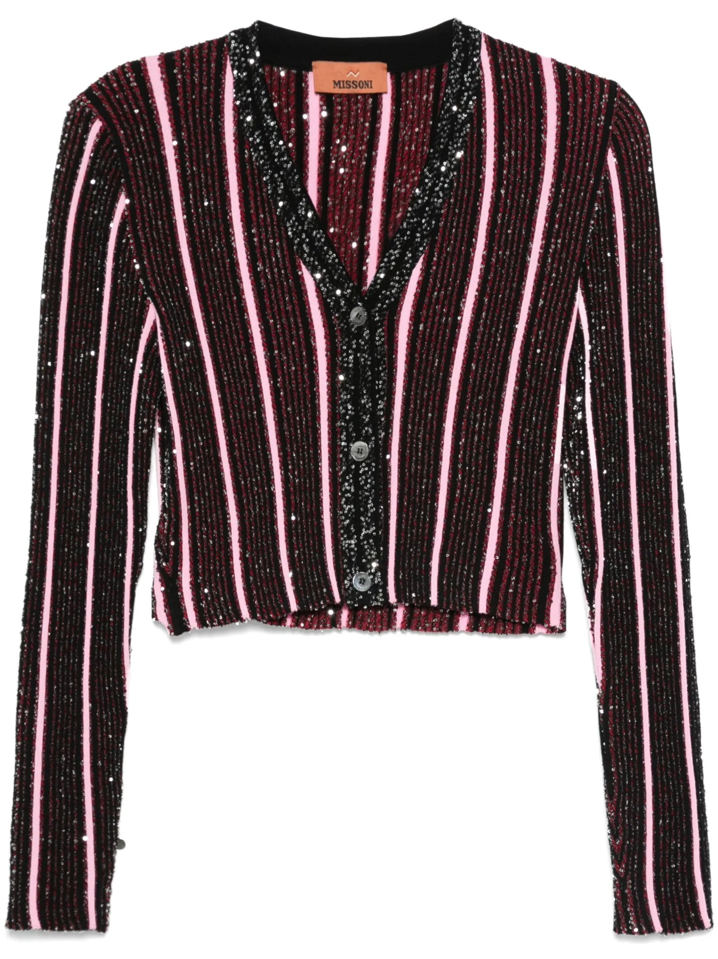 sequined ribbed cardigan