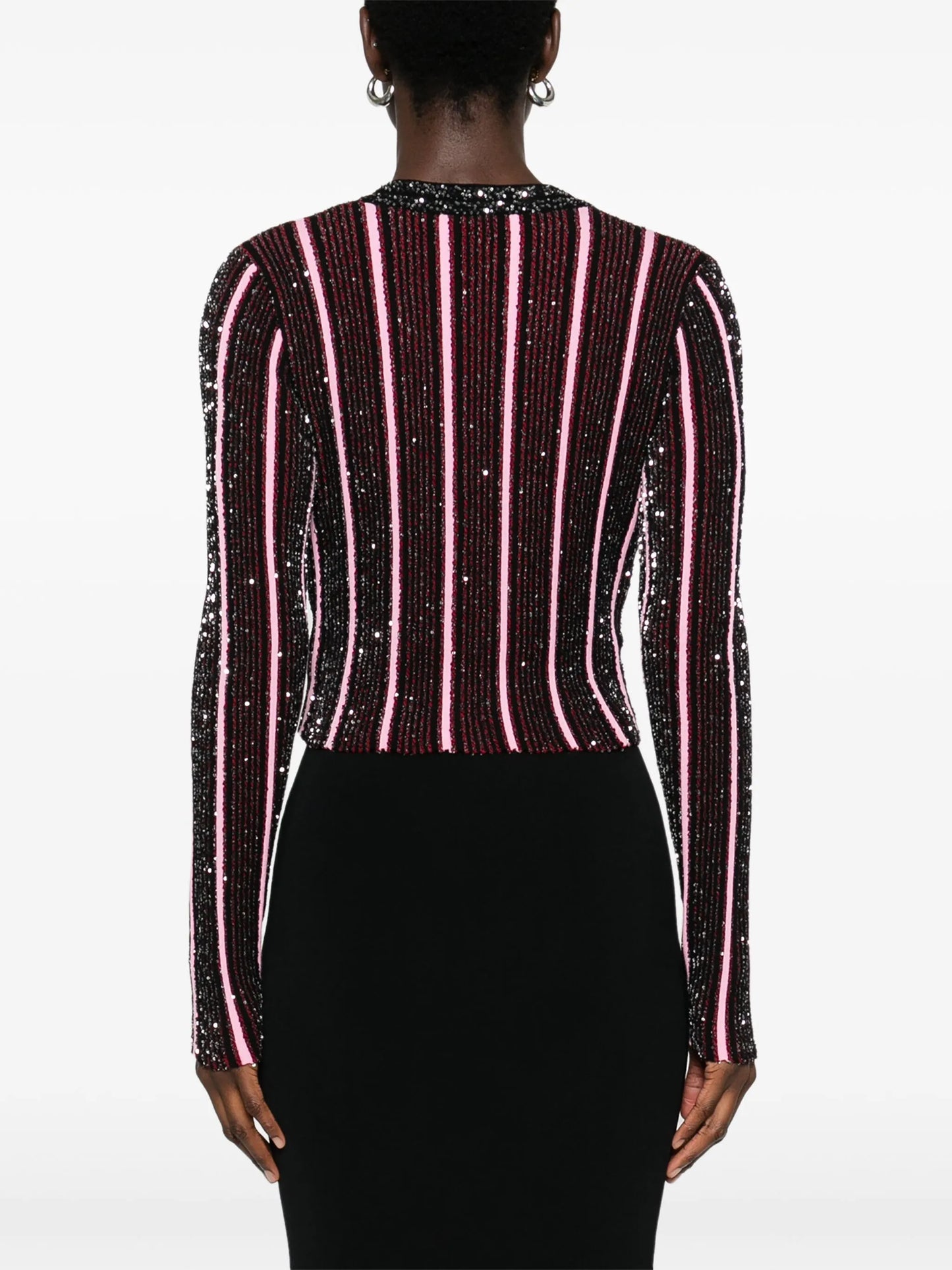 sequined ribbed cardigan