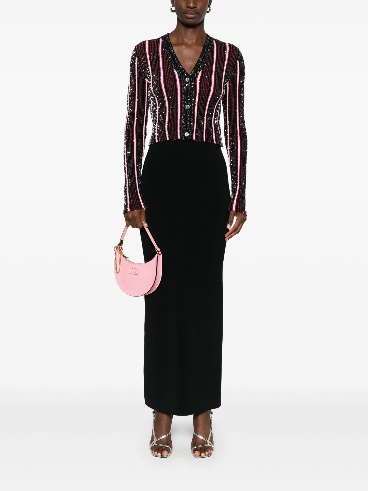 sequined ribbed cardigan