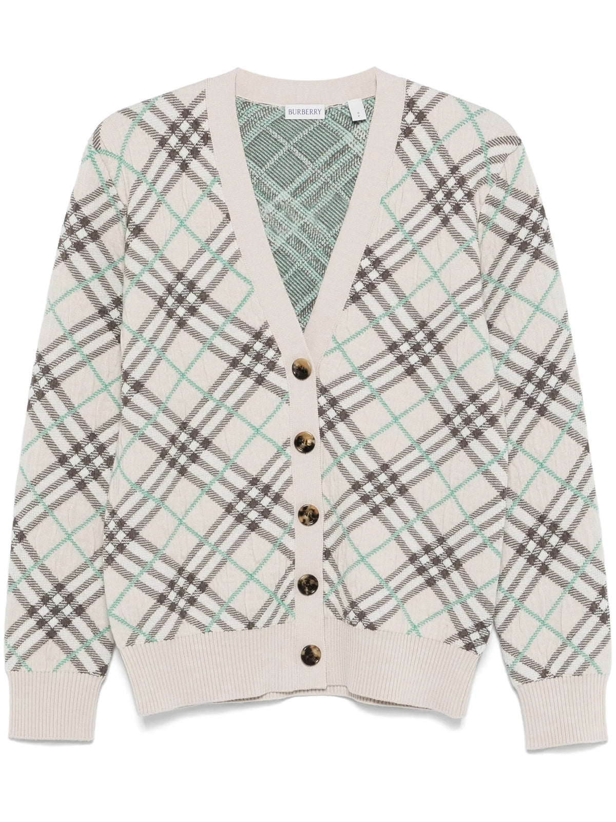 checked cardigan