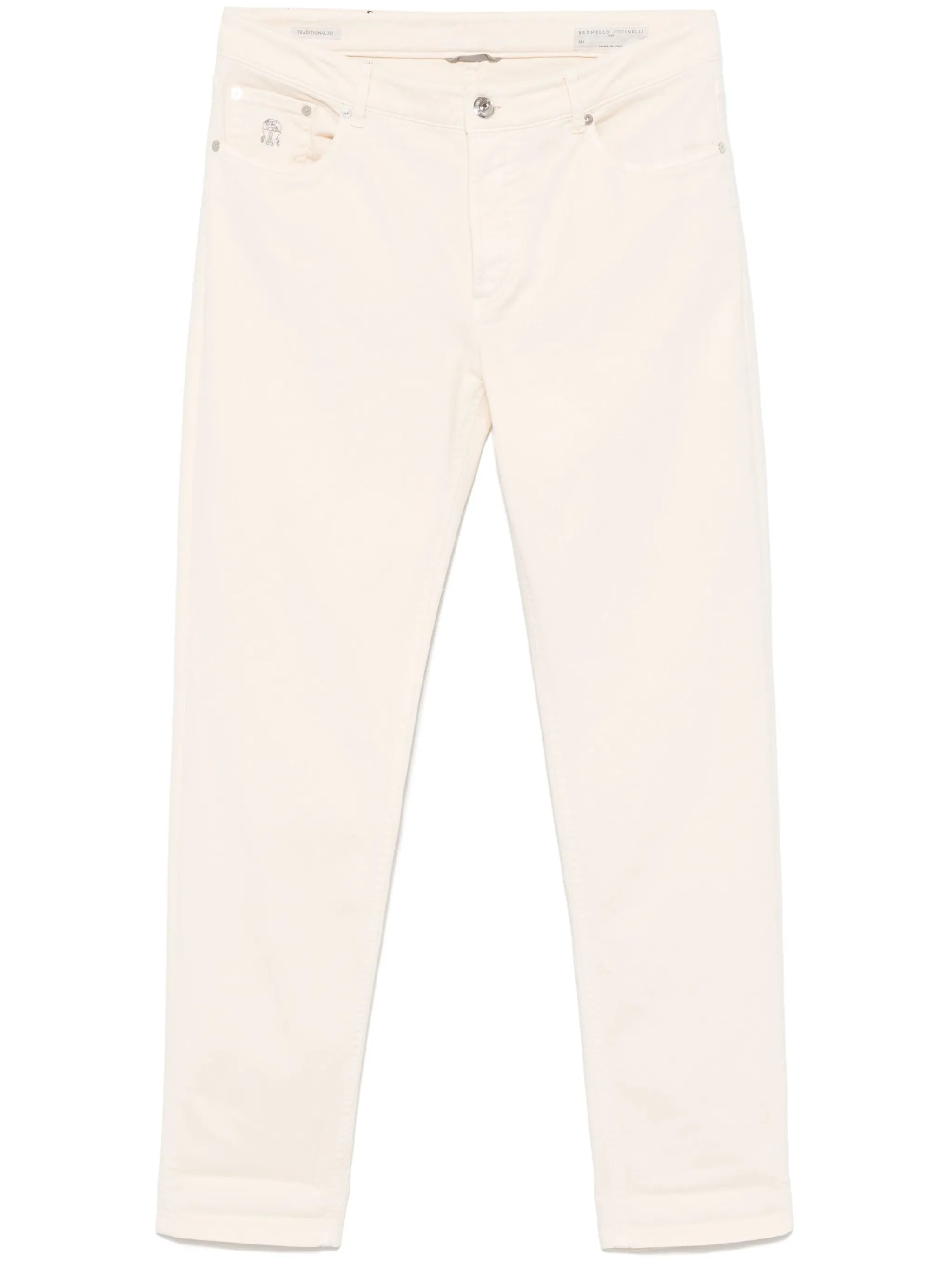 logo-embroidered jeans