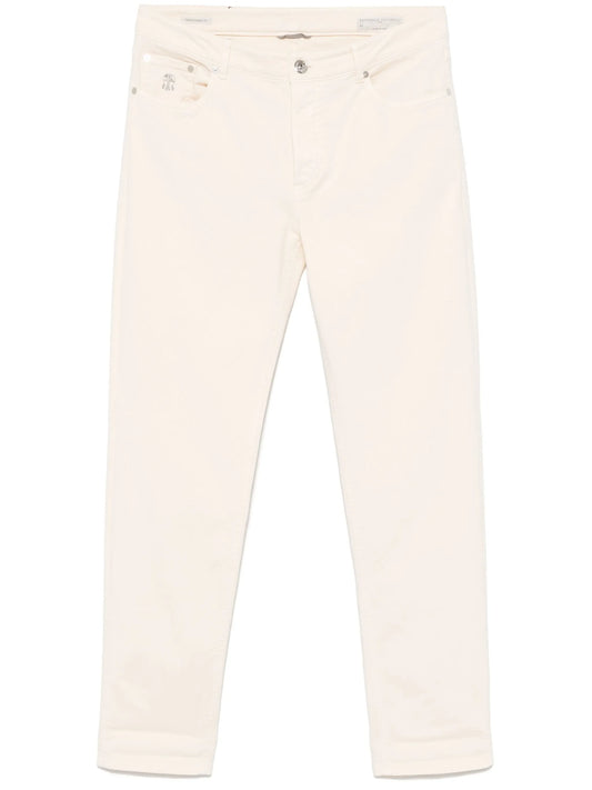 logo-embroidered jeans