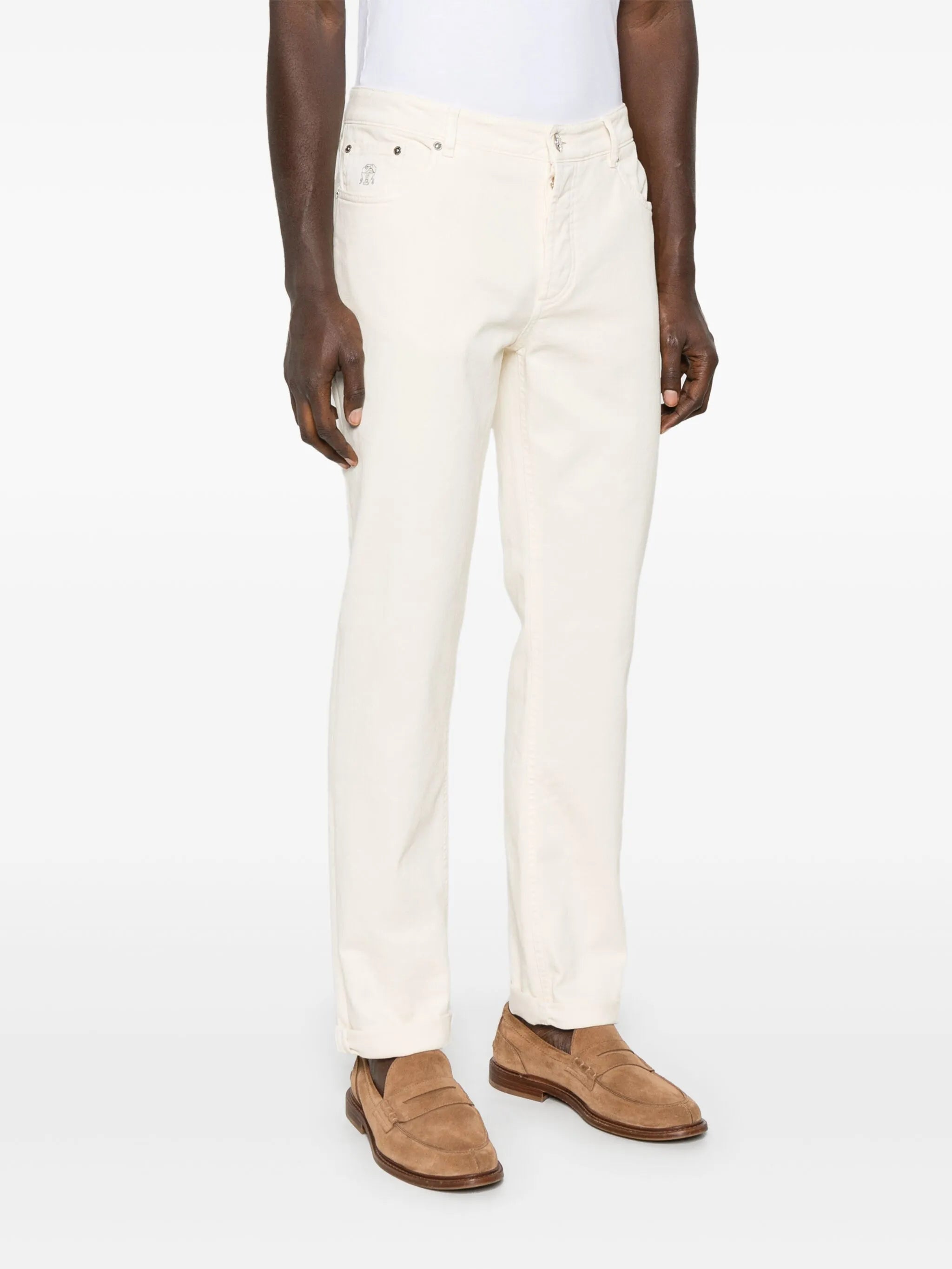 logo-embroidered jeans