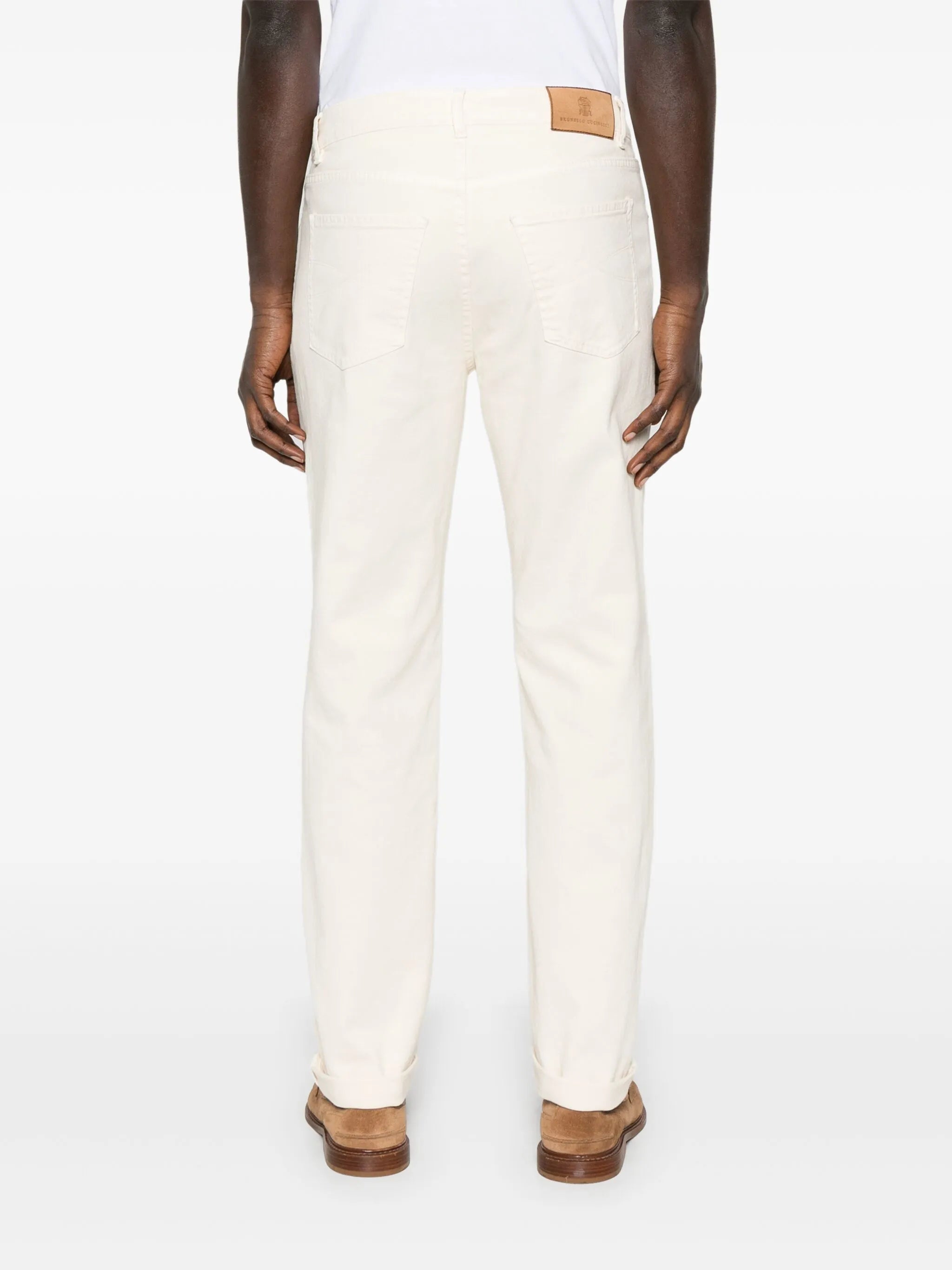 logo-embroidered jeans