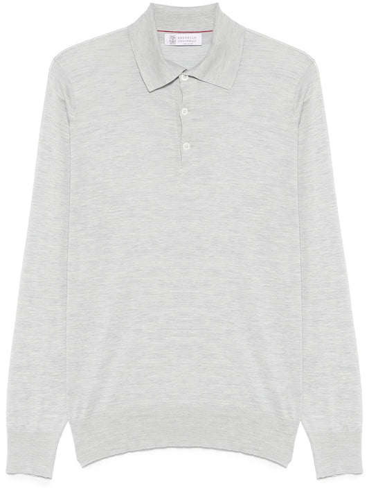 fine-knit polo shirt